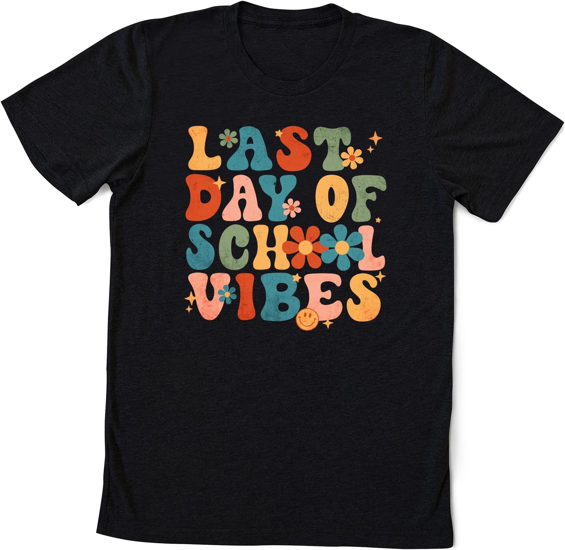 Last Day of School Vibes Retro Vintage Teacher Graduation T-Shirt, Teacher Summer Shirt, End of School Year, Teacher Graduation Shirt