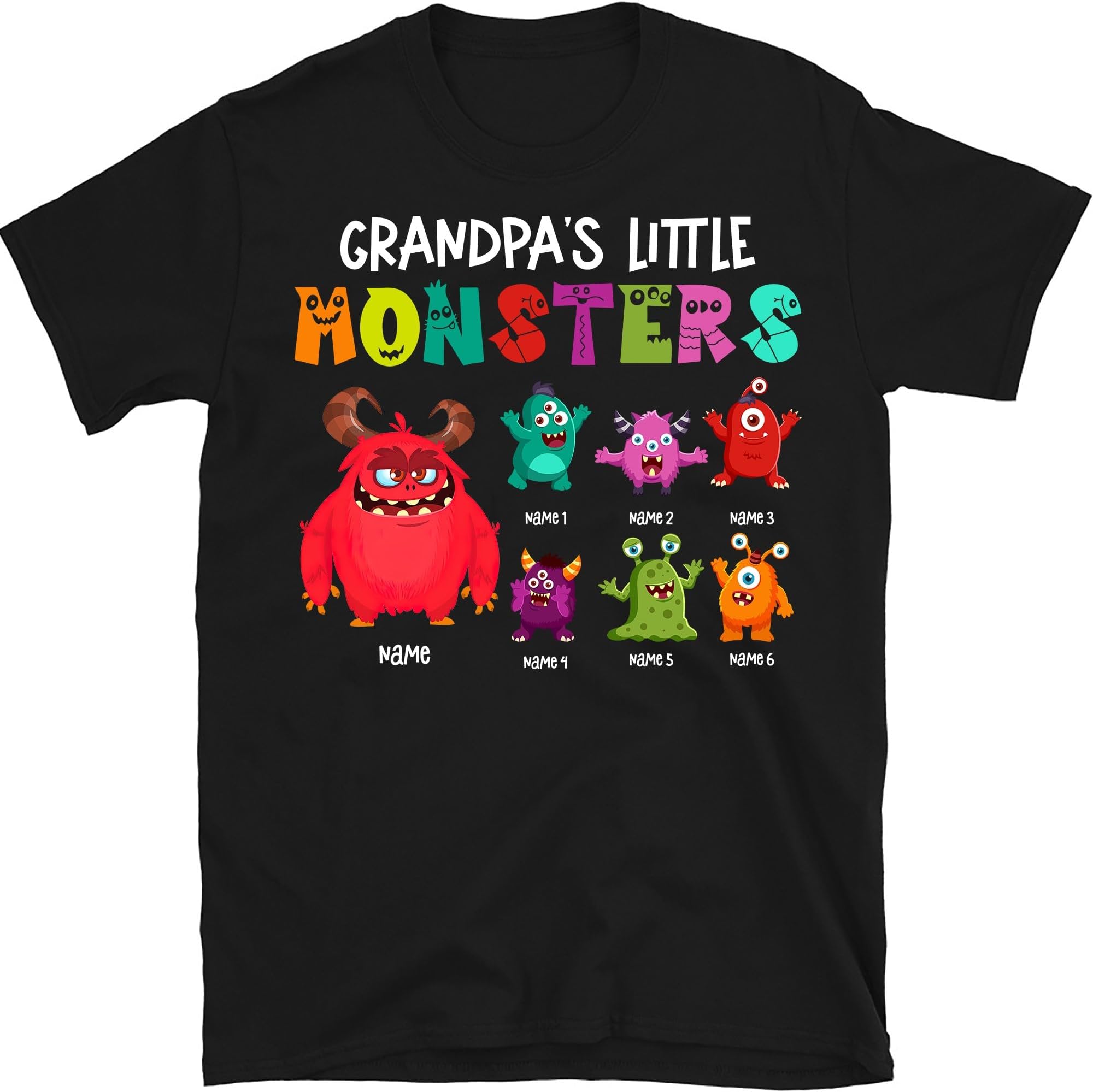 Grandpa's Little Monsters Personalized Shirt, Halloween Grandpa Shirt, for Papa Poppy