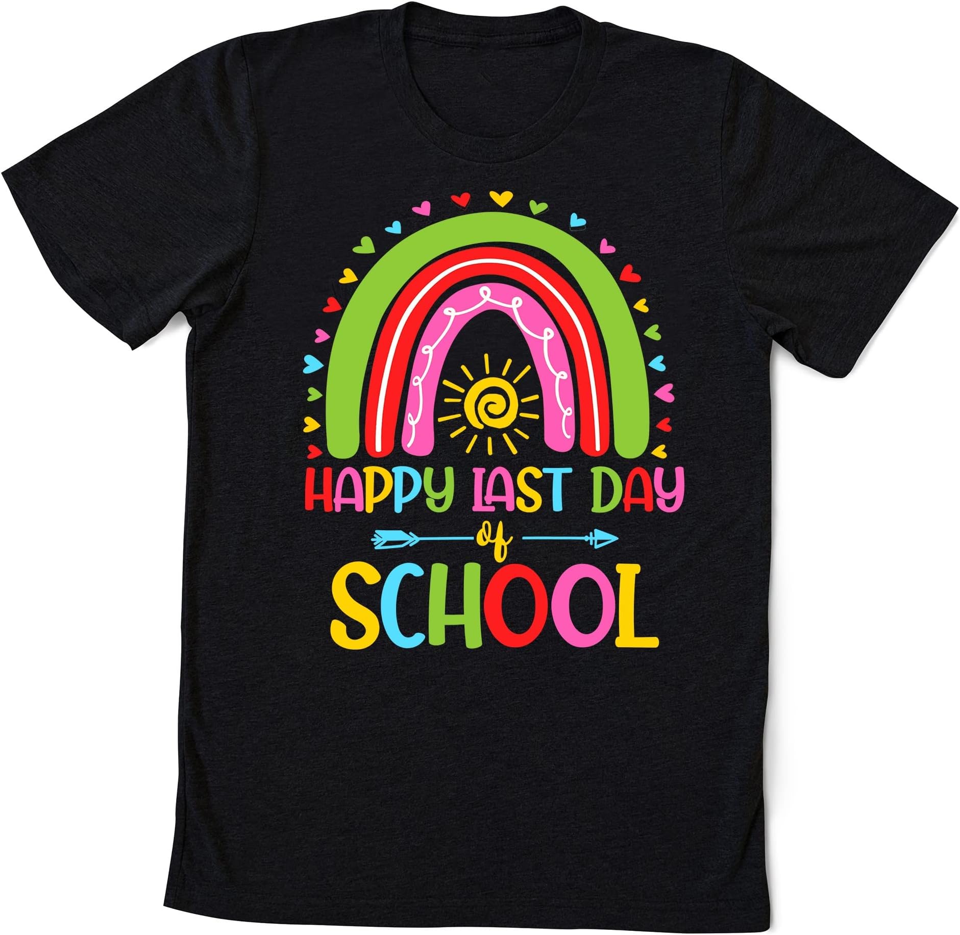 Last Day of School Shirt Rainbow School Graduation Gifts T-Shirt, Summer Break Shirt, Teacher Appreciation Tshirts