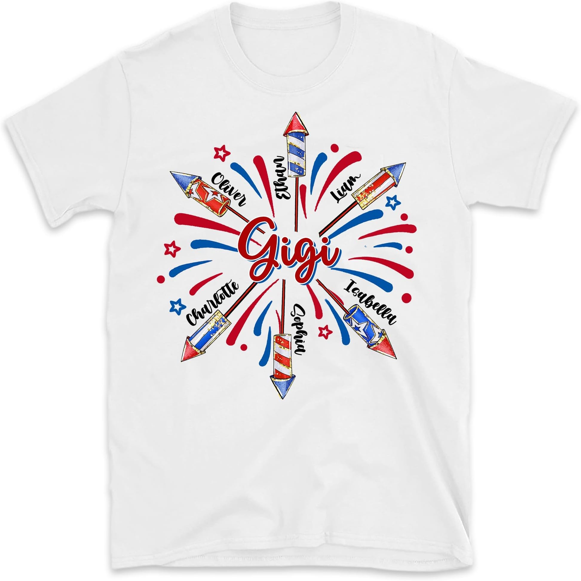 4th of July Grandma Shirt, Custom 4th of July Nana Shirt with Grandchild Names, Patriotic 4th of July Grandma Independence Day