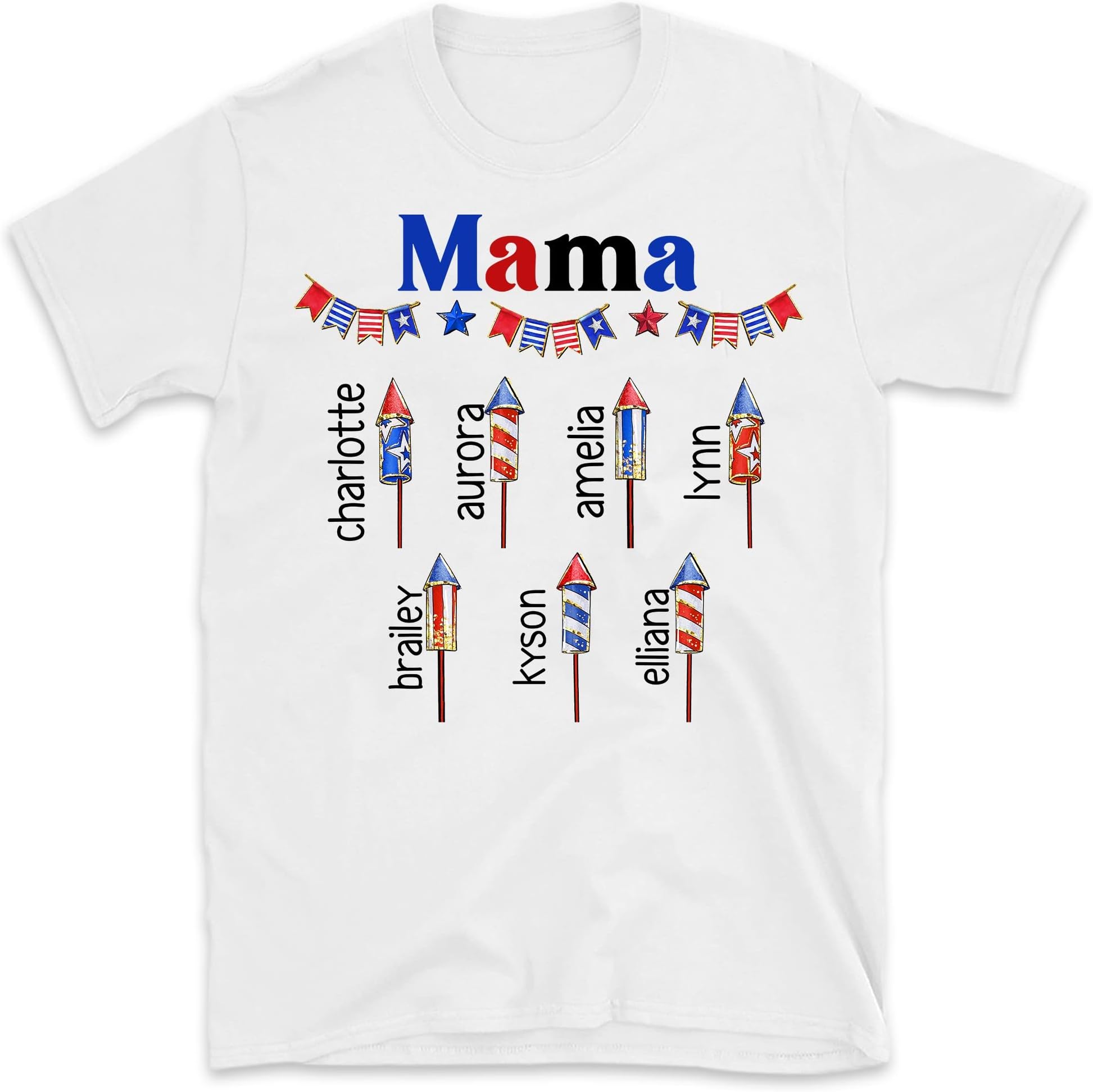 4th of July Grandma Shirt, Custom 4th of July Nana Shirt with Grandchild Names, Patriotic 4th of July Grandma Shirt, Independence Day