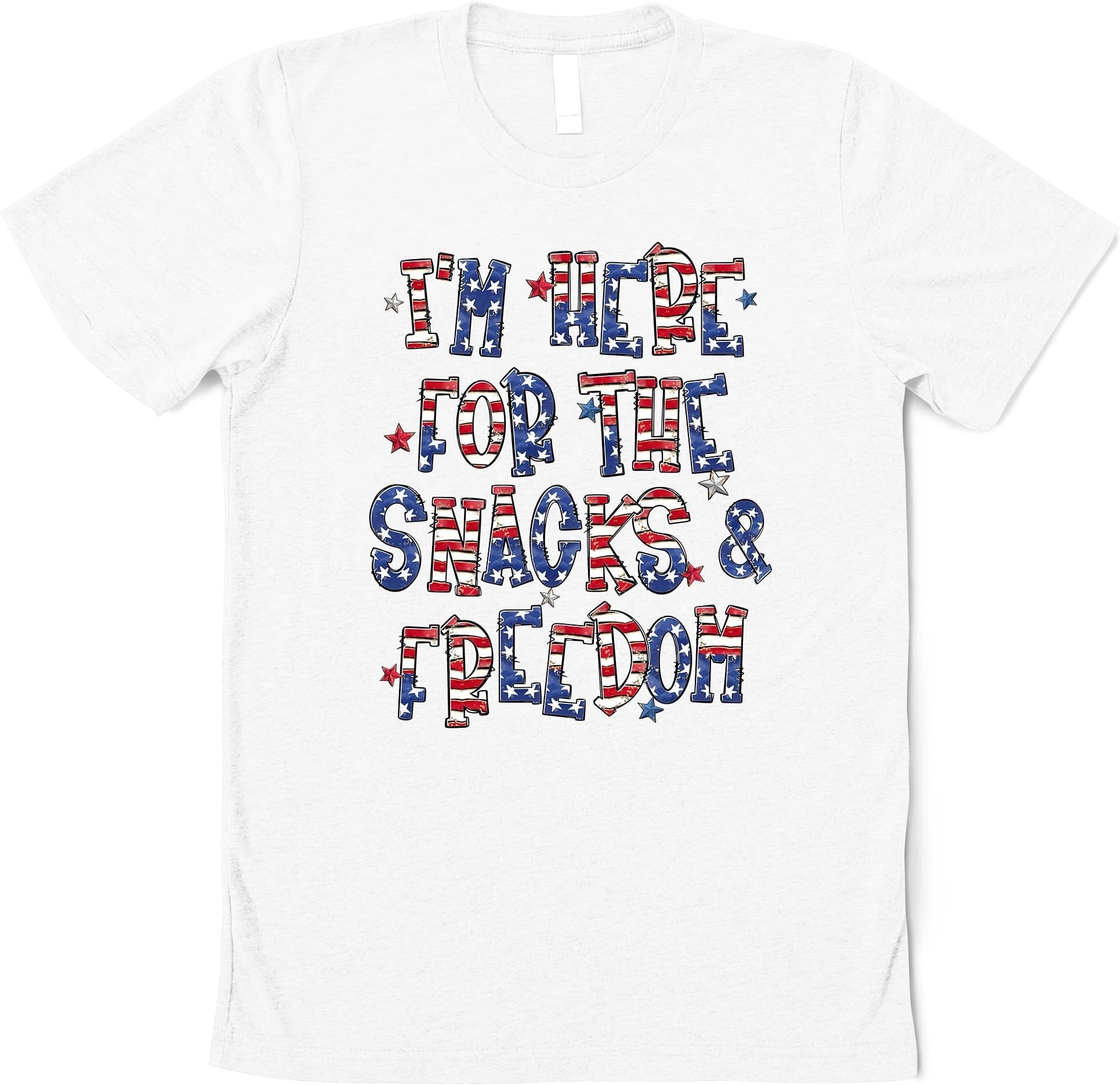 I'm Here for The Snacks and Freedom, USA Flag 4th of July Shirt, 4th of July Shirt, Independence Day Shirt, 4th of July Gift
