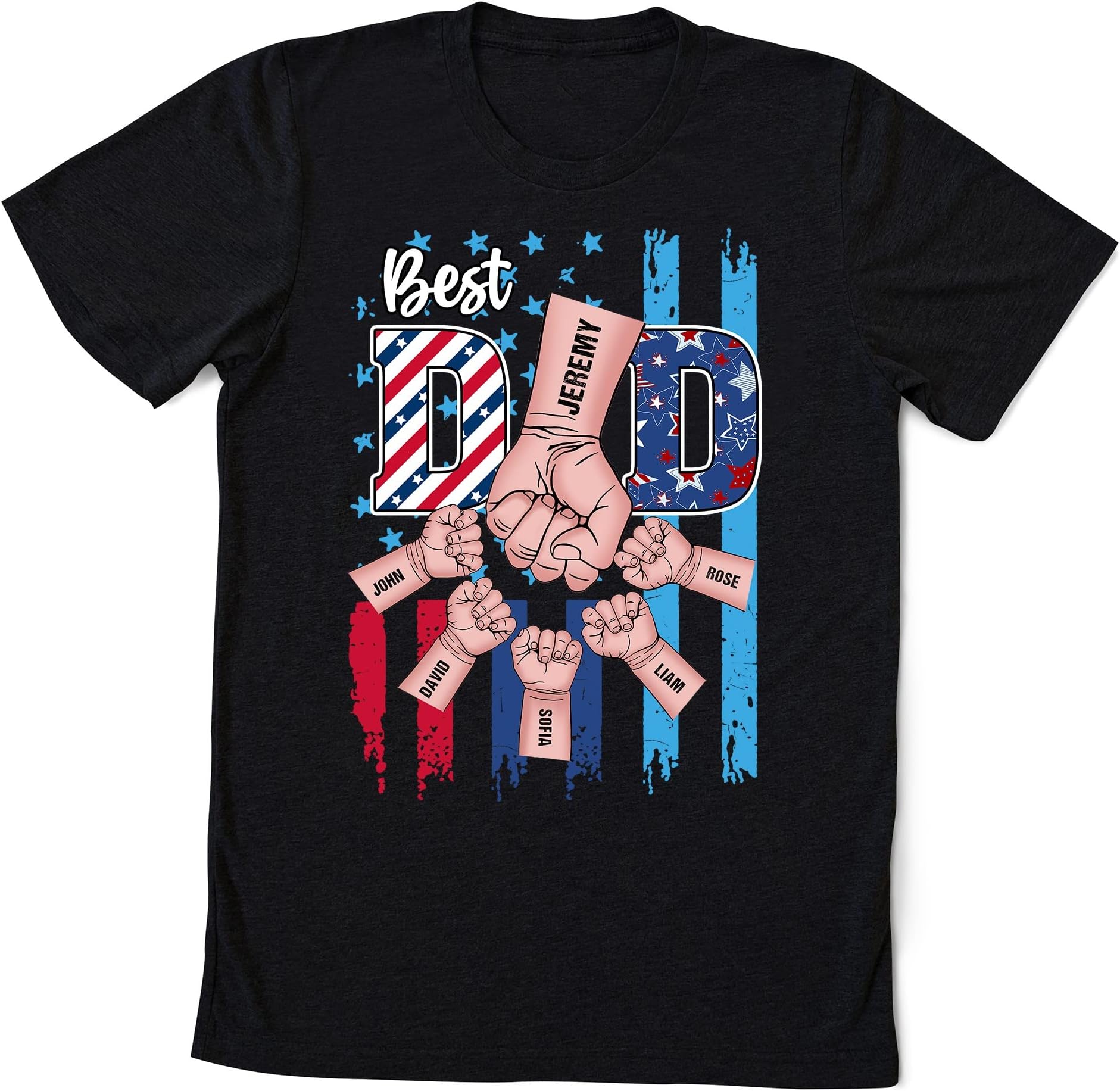 Personalized Best Dad Ever Shirt, Fist Bump Dad Shirt, Fathers Day Shirt for Men, Gift for Husband, Dad Gift from Kids, Shirt with Kids Name