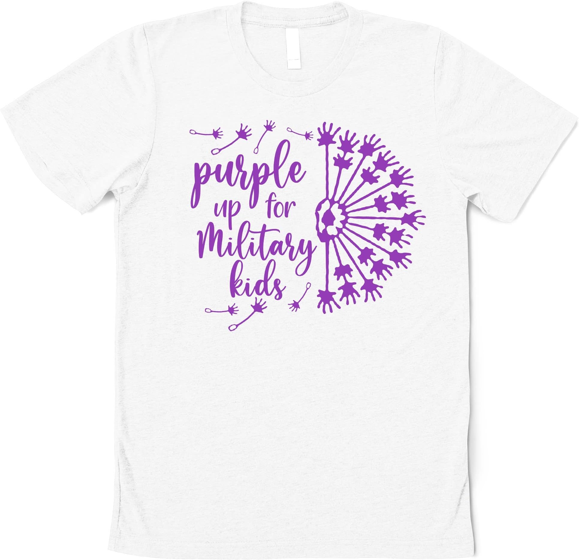 Military Child Shirt, Dandelion Flower Kids Shirt,Military Children Month Shirt,Purple Ribbon Purple Up Gift for Kids