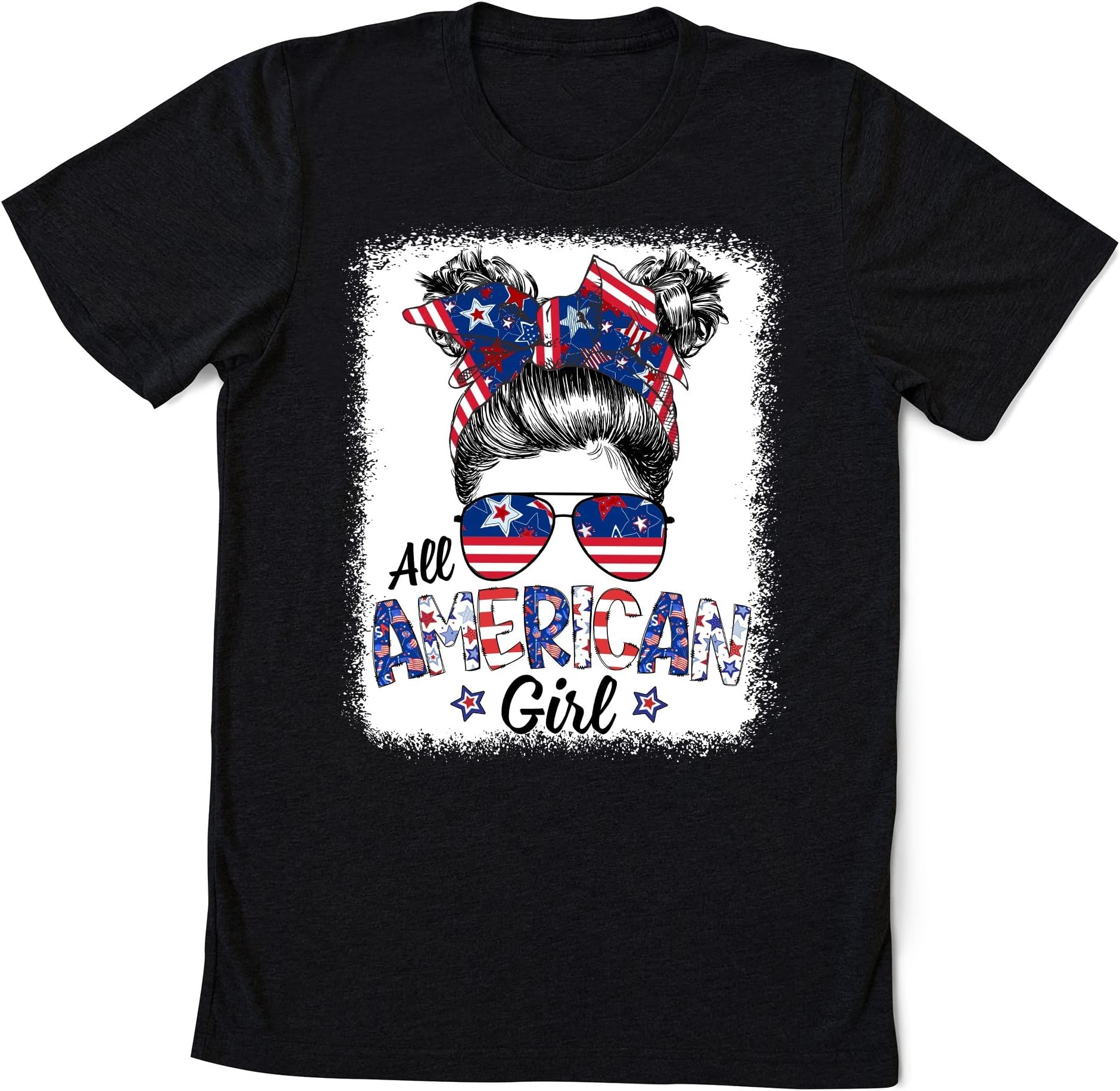 All American Girls 4th of July Bleached Shirts Daughter USA T-Shirt, Independence Women Shirt, Freedom Day USA Shirt
