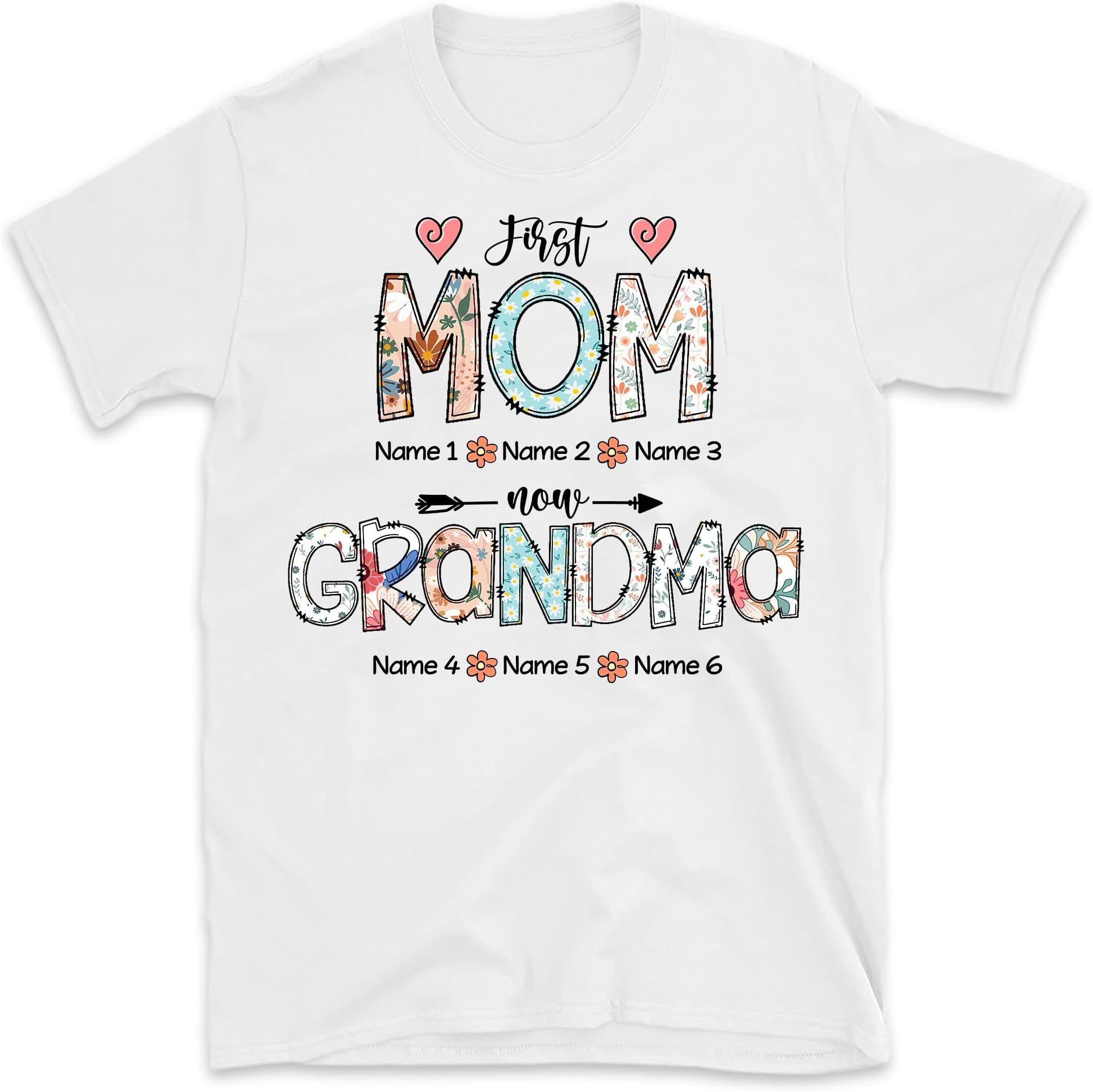Personalized Grandma Shirt, First Mom Now Grandma Shirts, Grandma Gift, Gifts for Grandma, for Grandma, Grandma to Be Shirt