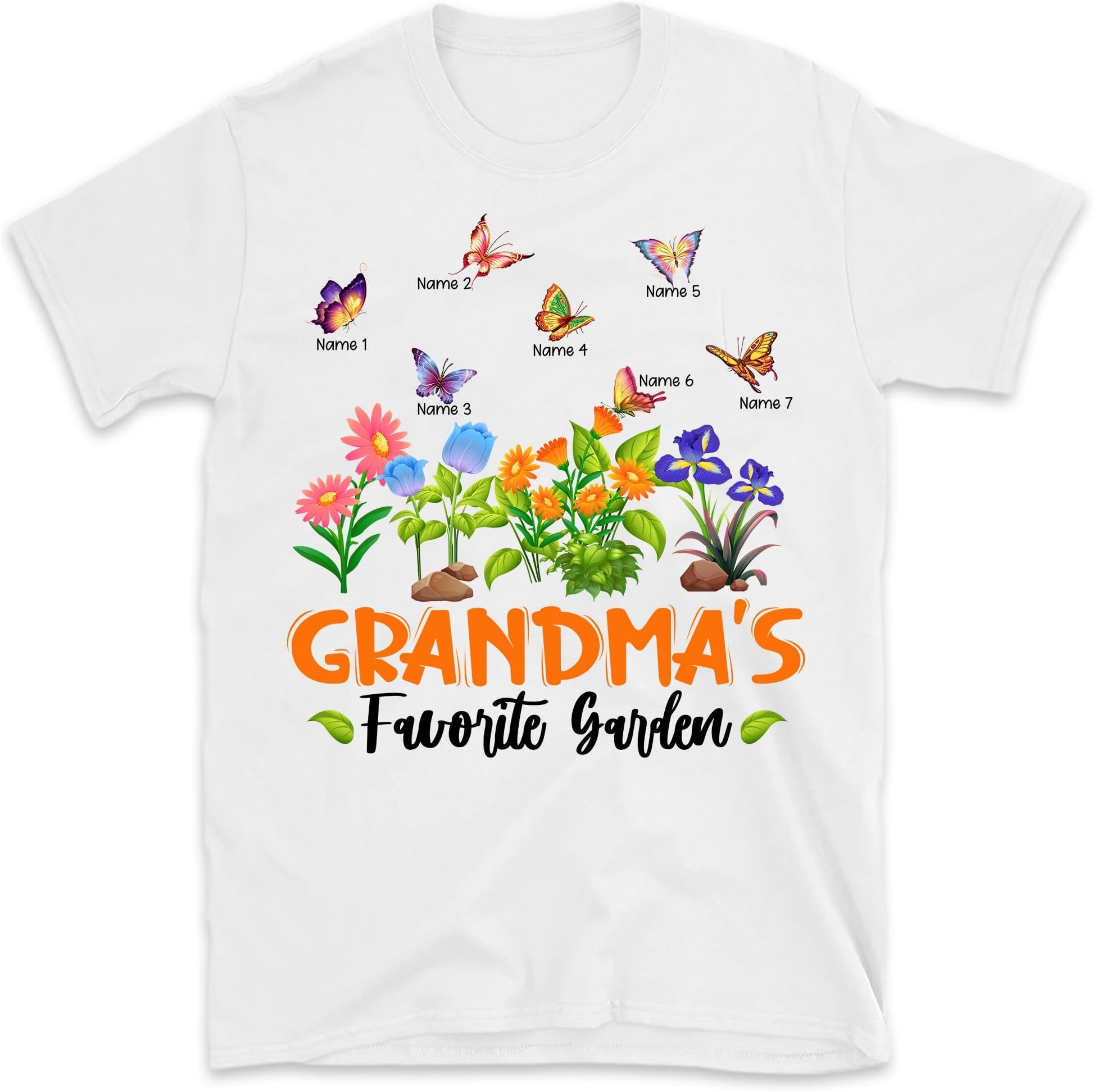 Mother's Day Nana Shirts, Grandma Favorite Garden, Custom Grandkid Names, Flowers Grandma Shirt, Personalized Shirts, Women Shirt, Gift for Nana
