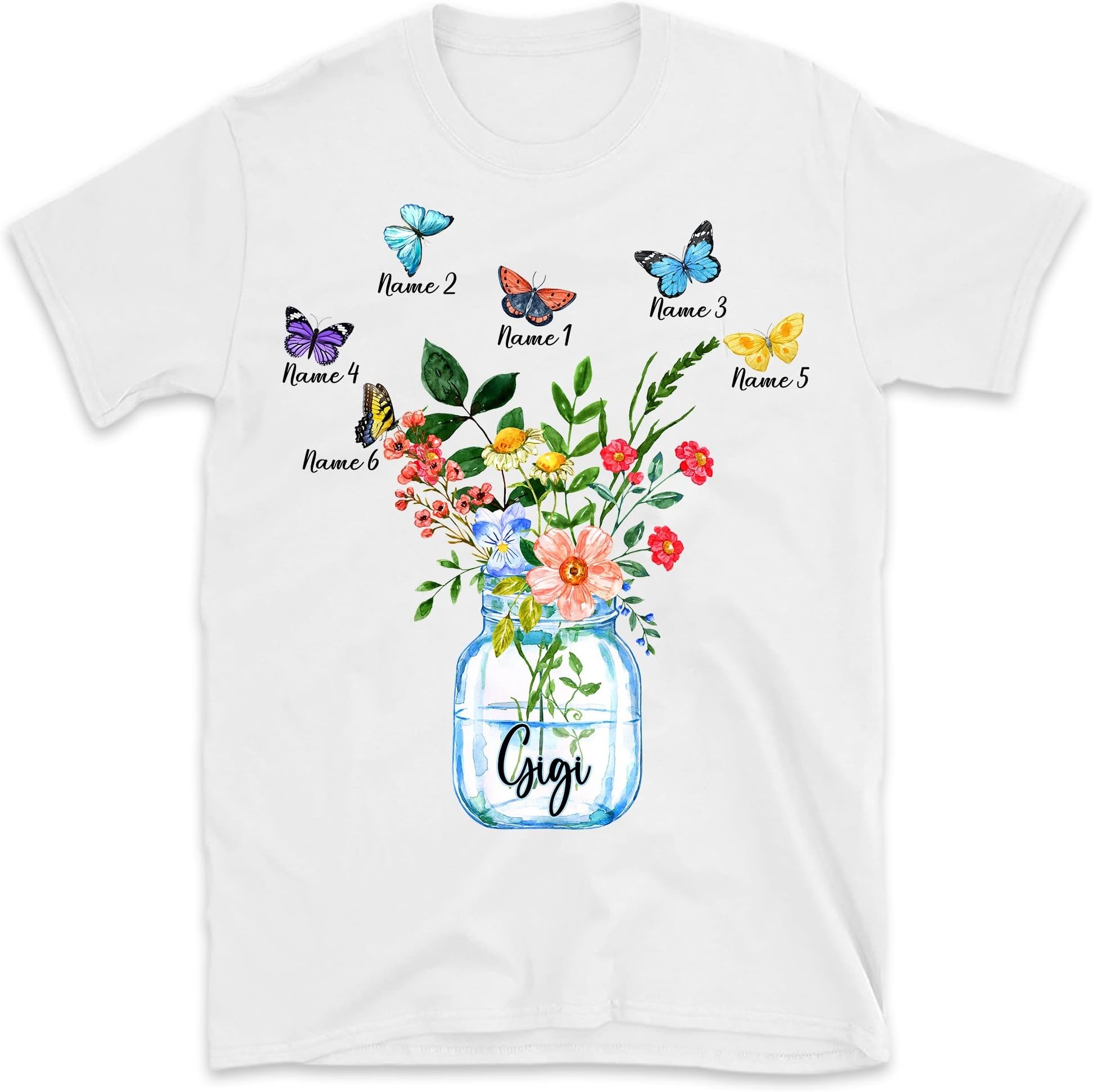 Flower's Grandma Shirts, Grandma Garden, Custom Grandkid Names, Flowers Grandma Shirt, Personalized Shirts, Women Shirt, Gift for Nana