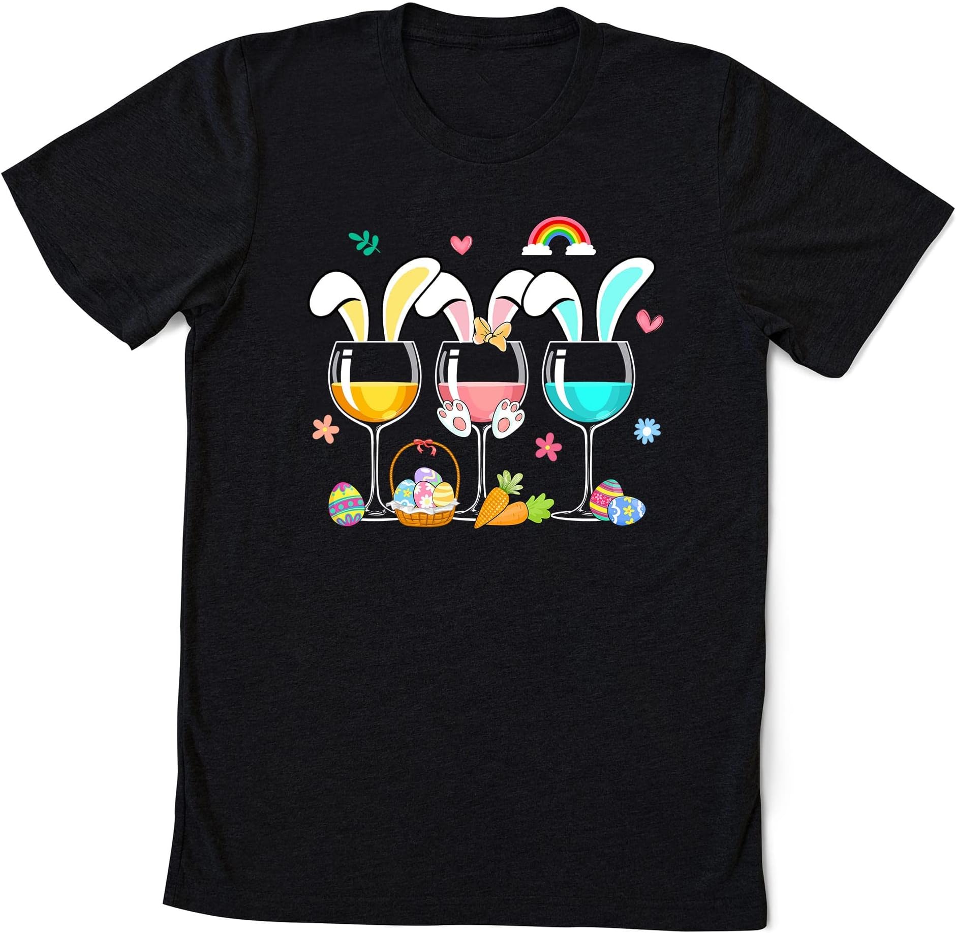 Easter Day Wine Glasses Shirt – Wine Glasses Bunny Shirt – Drinking Wine Lover Tee- Easter Bunny Shirt- Easter Eggs Shirt – Wine Shirt
