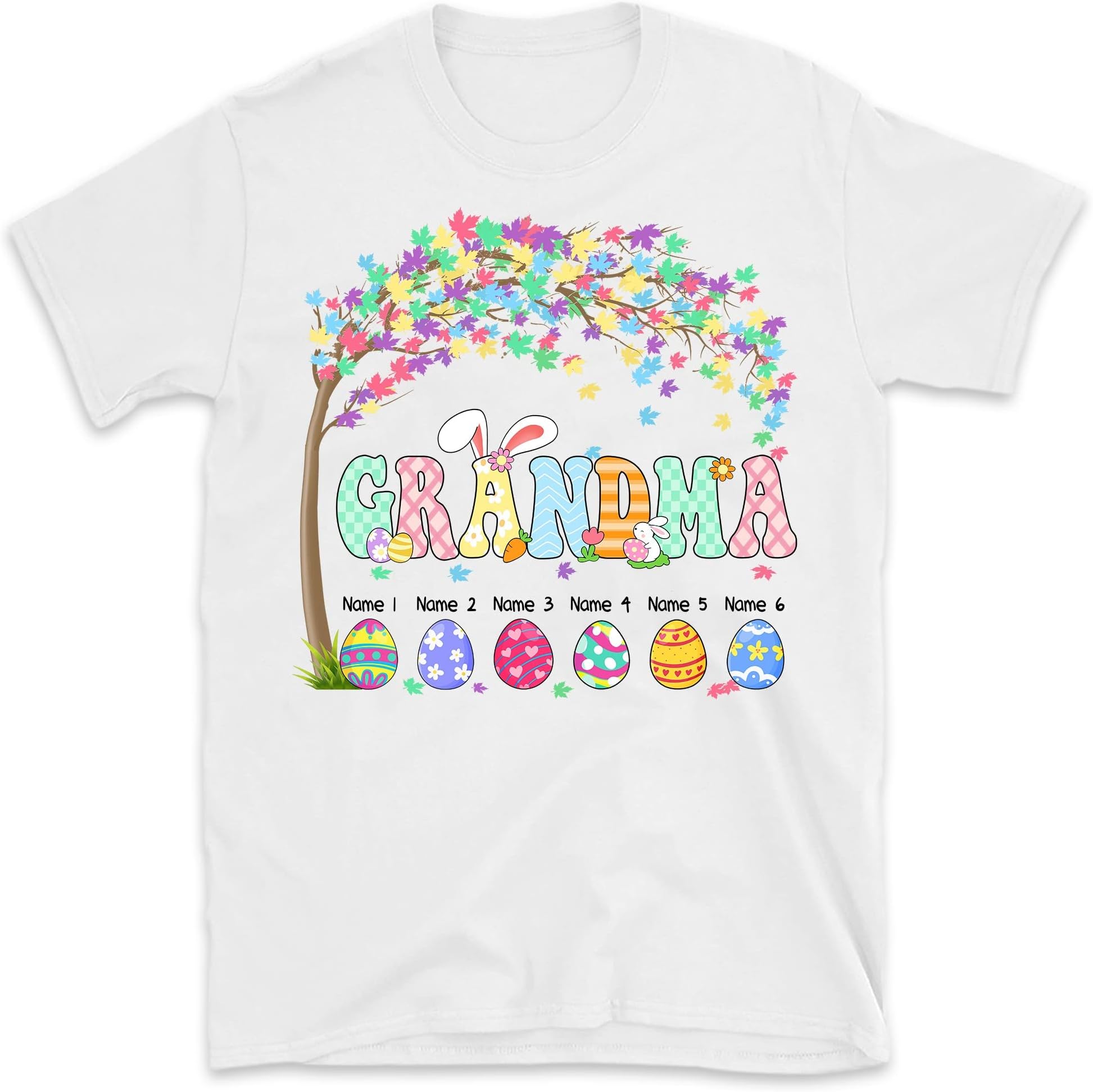 Personalized Easter Grandma's Bunny T-Shirt, Custom Mimi Little Peeps Tee, Easter Bunny Egg Nana Shirt, Easter Day Mother's Day Grandma Gift