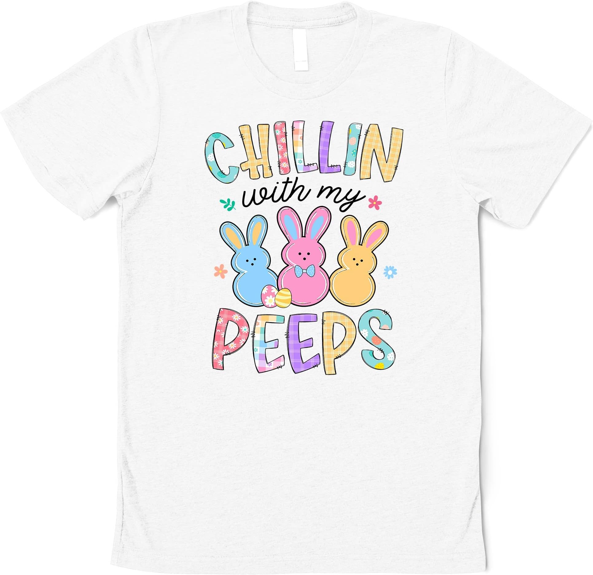 Chillin with My Peeps Easter Shirt, Bunny with Glasses Shirt,Kids Easter Shirt,Cute Easter Shirt,Easter Day Shirt, Easter Bunny Shirt
