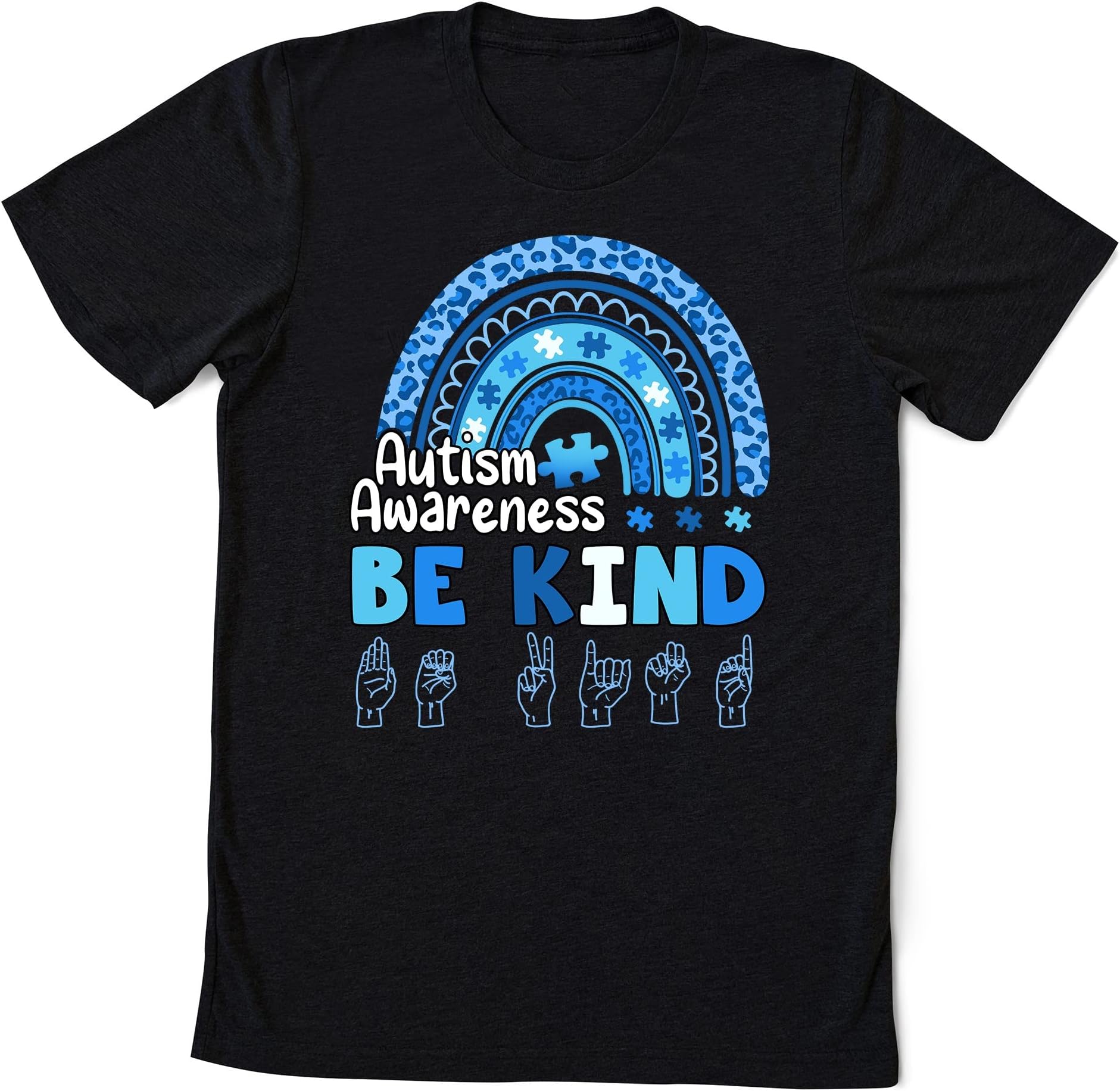 in April We Wear Blue Rainbow Autism Awareness Puzzle Love T-Shirt,Autism Month, in April We Wear Blue, Infinity Autism, Autism Group Shirts