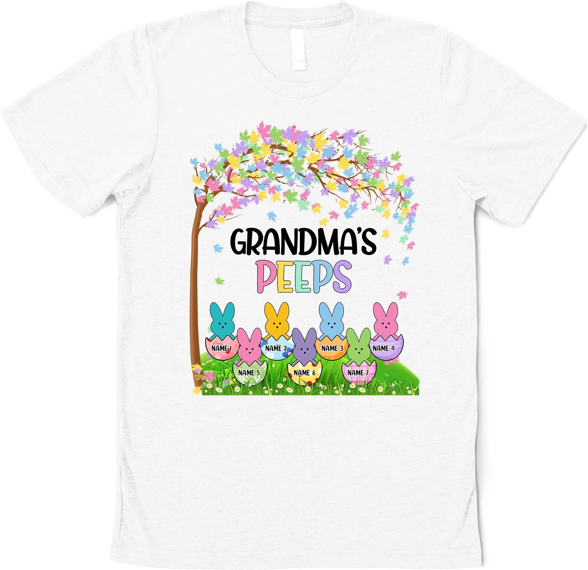 Personalized My Grandma's Peeps, Easter Eggs Nana Shirt, Mimi Eggs for Easter's Day, Easter Day Gigi Nana Mimi Shirt Multicolored