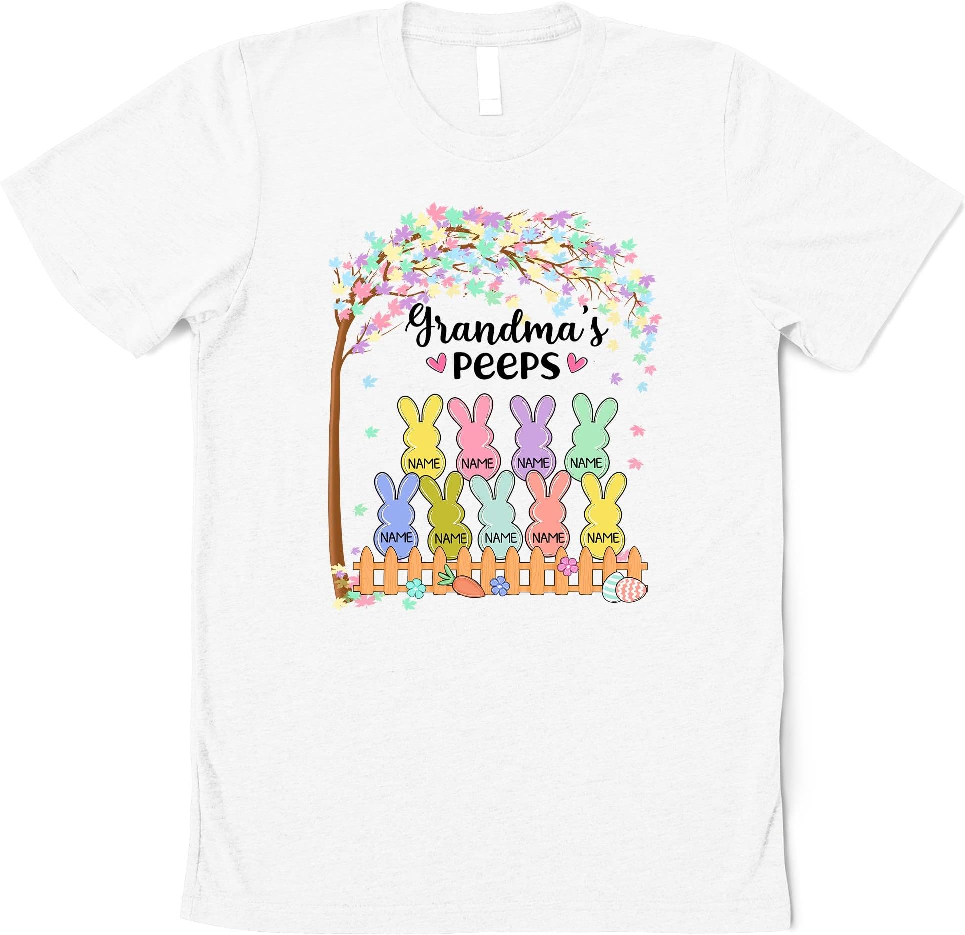 Personalized Grandma Peeps Easter Shirt, Mimi Eggs for Easter's Day, Easter Eggs Nana Shirt, Easter Day Gigi Nana Mimi Shirt Multicolored