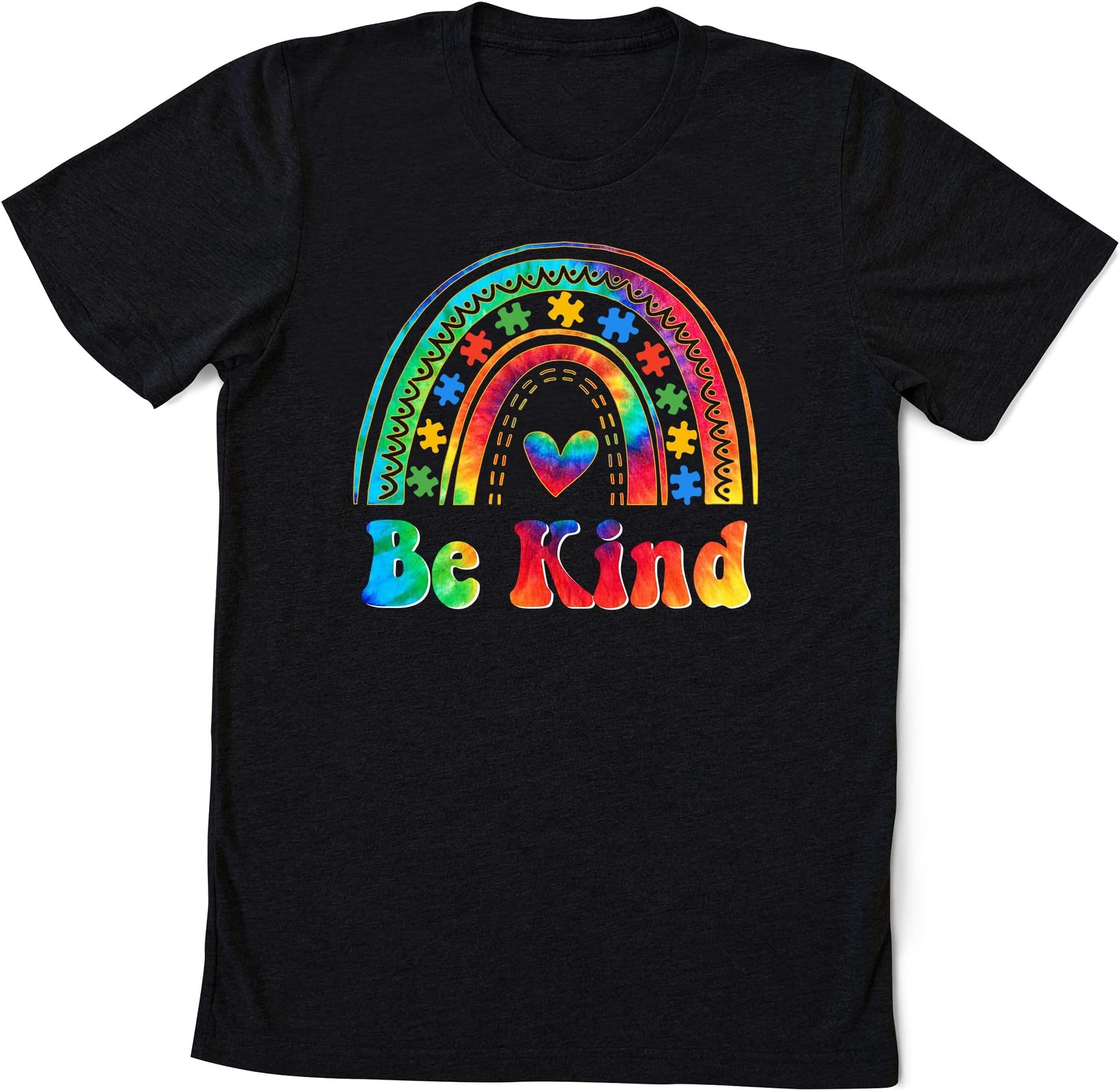 Be Kind Rainbow Kindness Inspirational Autism Awareness T-Shirt Autism Awareness Shirt, Autism Puzzle T-Shirt
