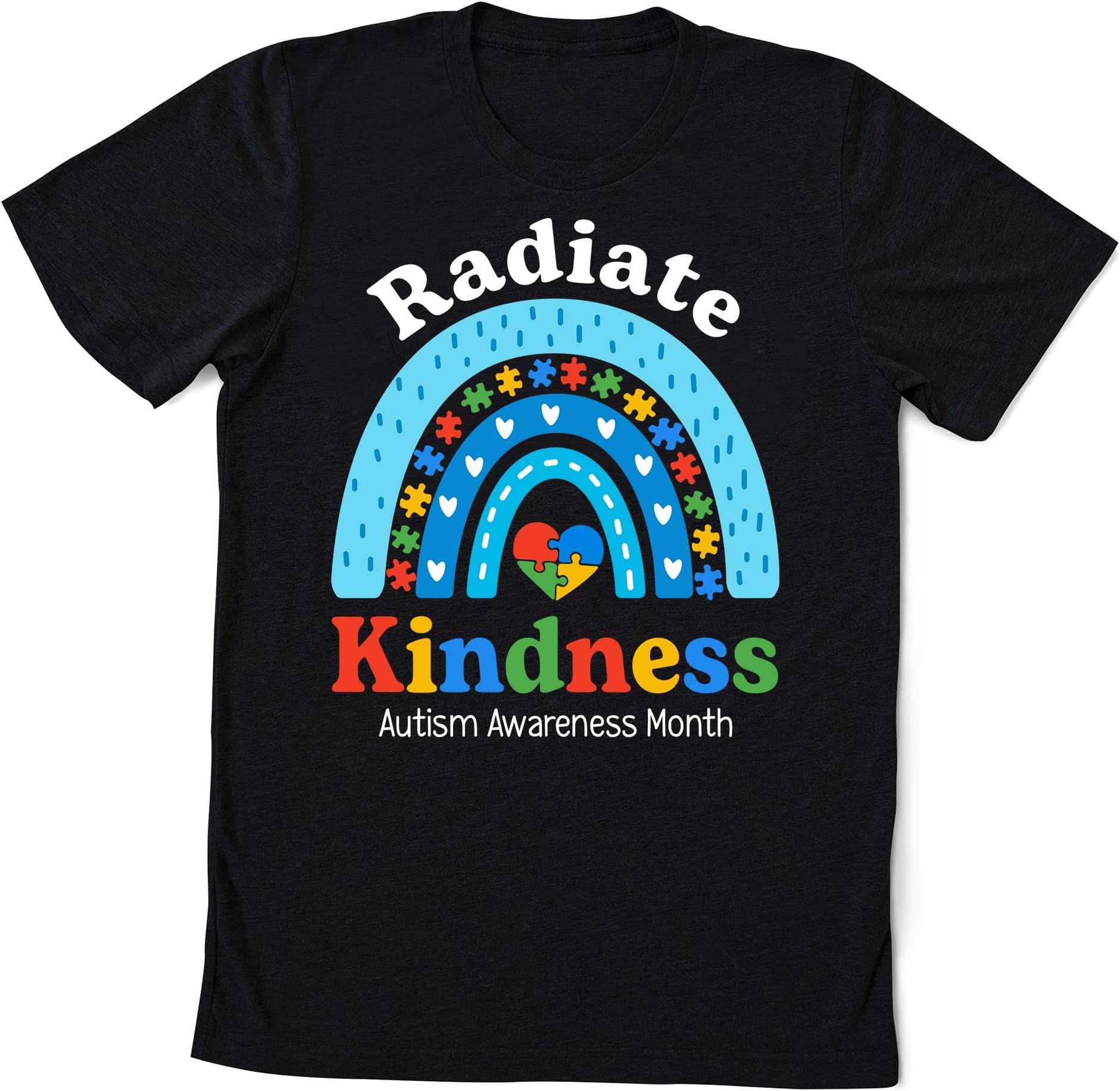 Autism Awareness Special Ed Teacher Radiate Kindness Rainbow T-Shirt, Autism Awareness Shirt, Autism Puzzle T-Shirt