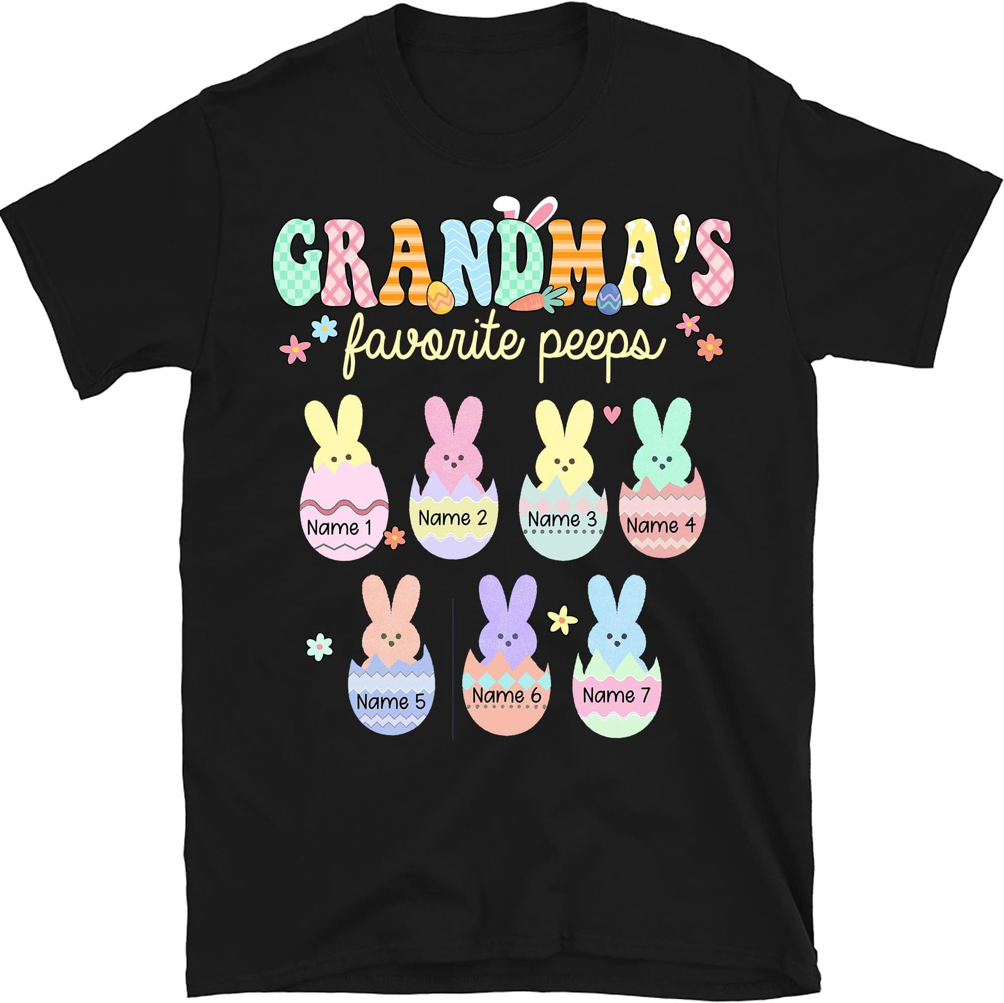Grandma Easter Shirt, Easter Day Shirt Women, Custom Grandma Shirt with Grandkids Names, Grandma Easter Gift, Custom Mimi Shirt, Nana Easter Multicolored