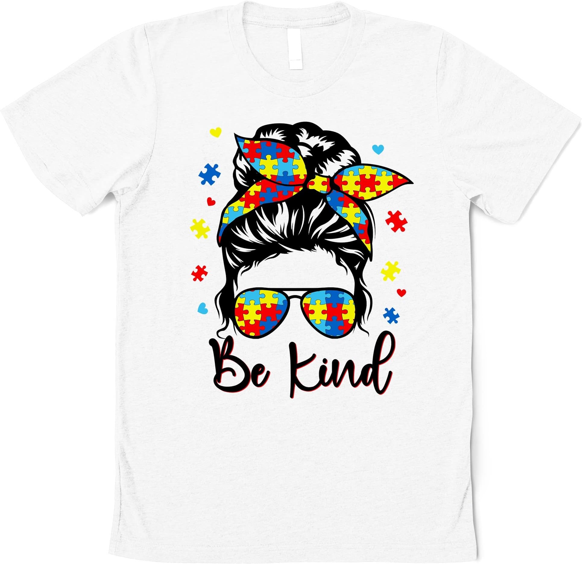 Autism Shirt Be Kind Autism Awareness Shirt for Autism Mom T-Shirt, Autism Mom Outfit, Autism Puzzle T-Shirt, Autism Support Clothing Multicolored