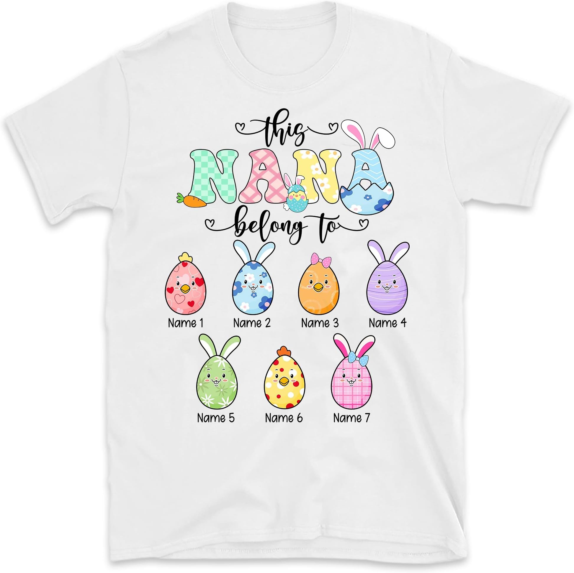 Grandma Shirt, Personalized This Grandma Belongs to Shirt, Personalized Easter Grandma Shirt, Custom Easter Eggs Mimi Nana Mimi Shirt Multicolored