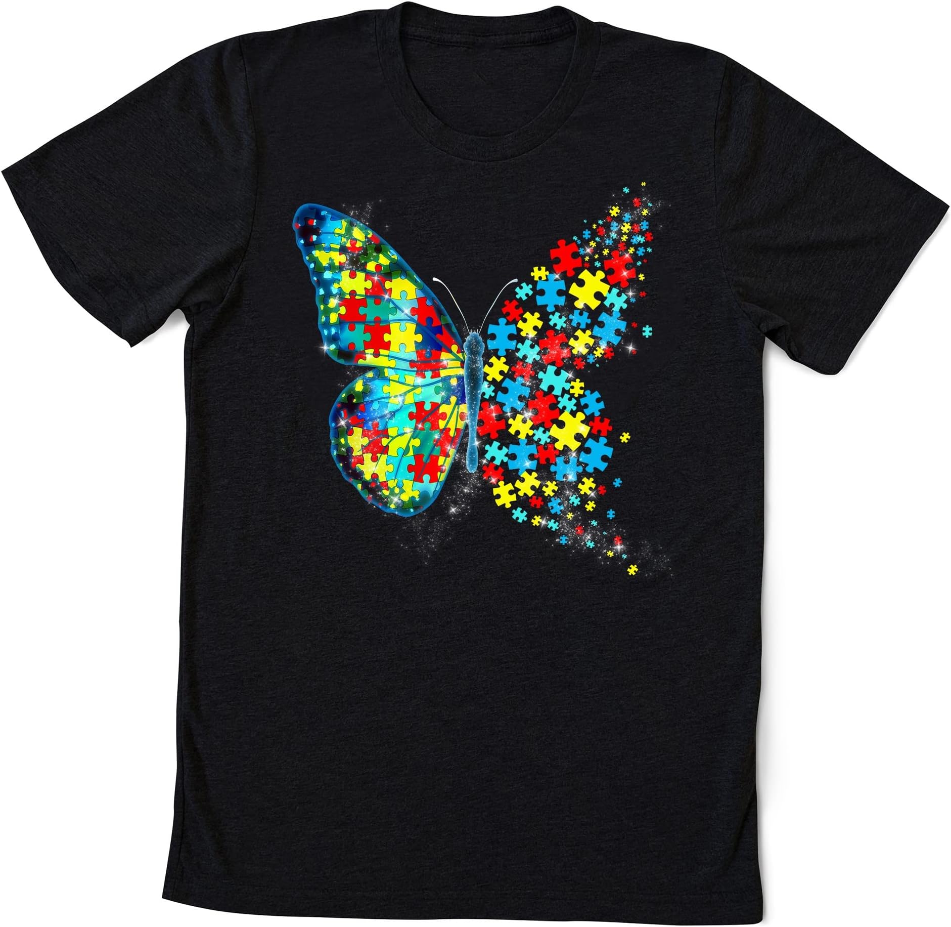 Autism Awareness Butterfly Peace Lover Gift Men Women T-Shirt, Autism Mom Outfit, Autism Puzzle T-Shirt, Autism Support