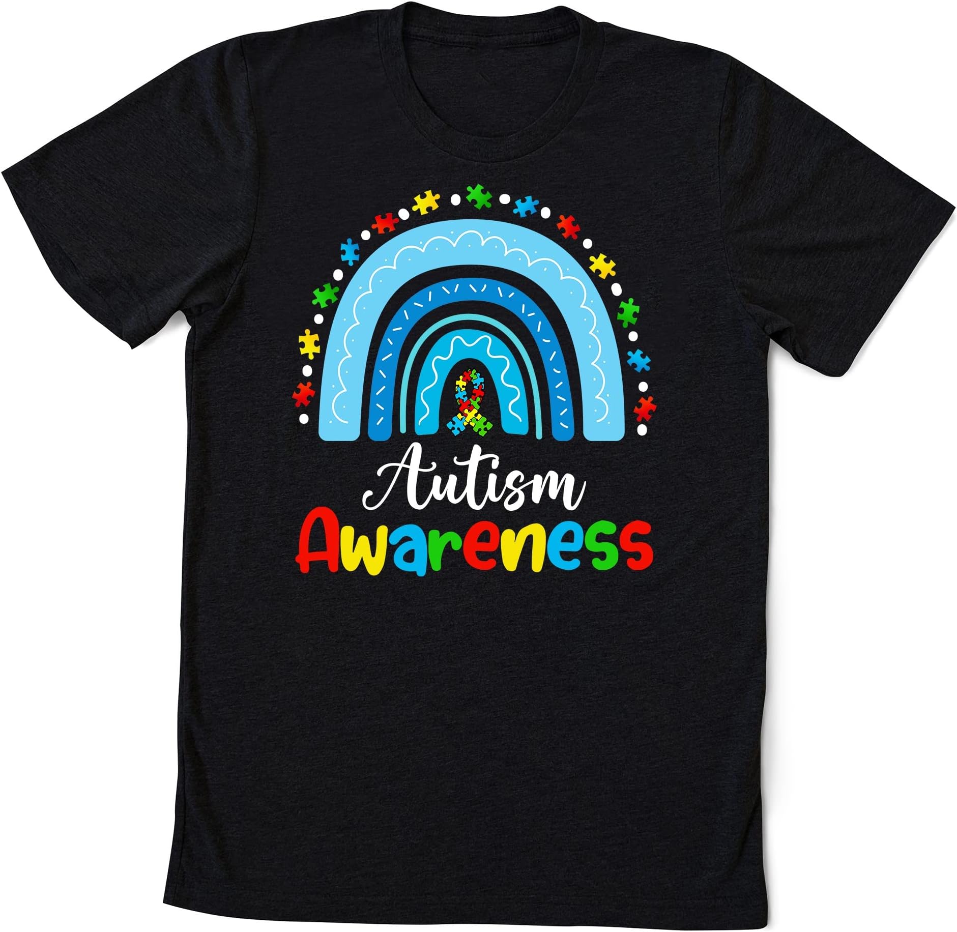 Autism Awareness Shirt Rainbow Puzzle Autism Awareness Month T-Shirt, Autism Awareness Shirt, Autism Puzzle T-Shirt