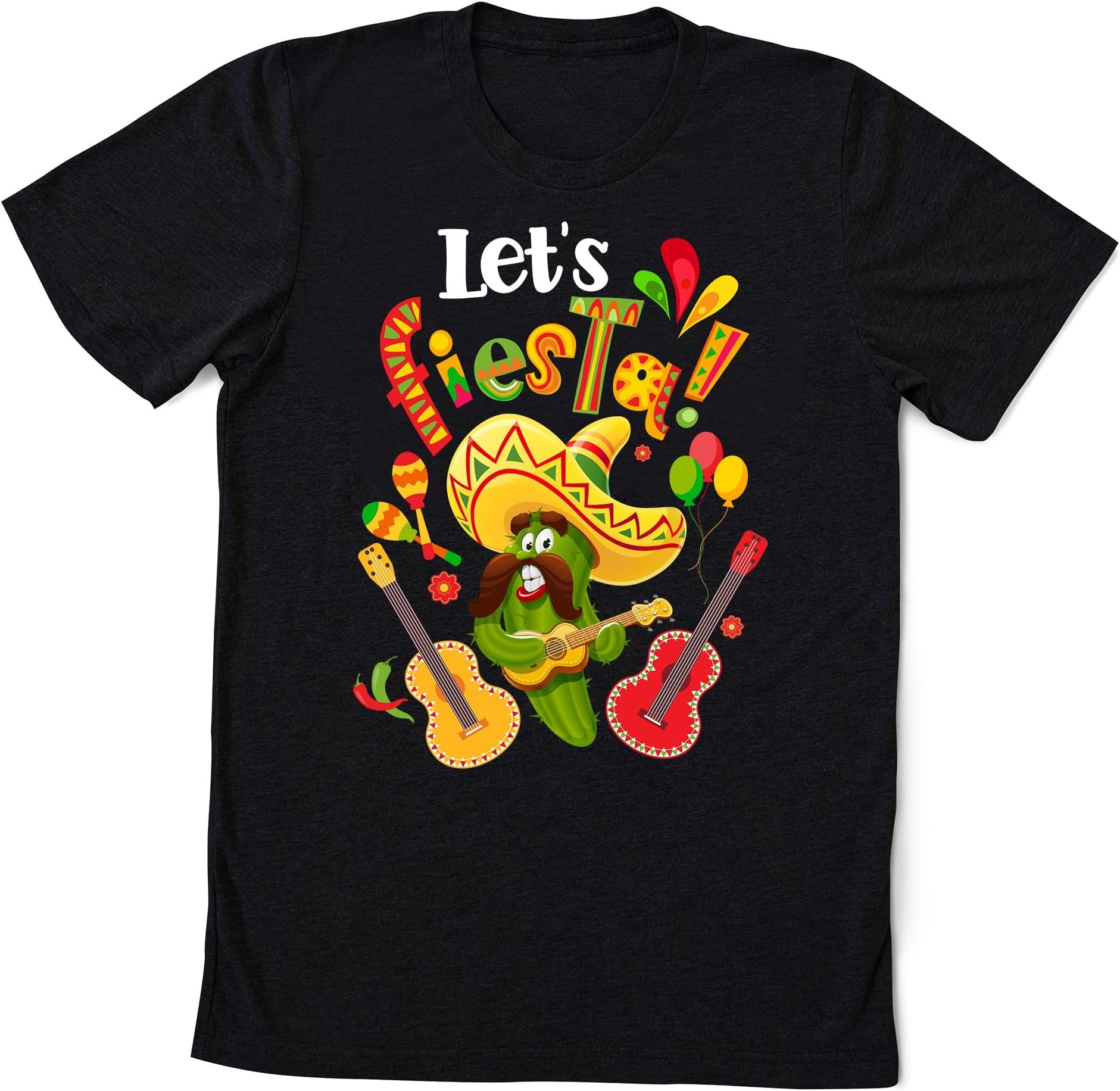 Let's Fiesta Shirt, Mexican Maracas, Sombrero Shirt, Cinco De Mayo Shirt, Bachelorette Shirt, Fiesta Shirt, Mexican Shirt, Vacation Multicolored