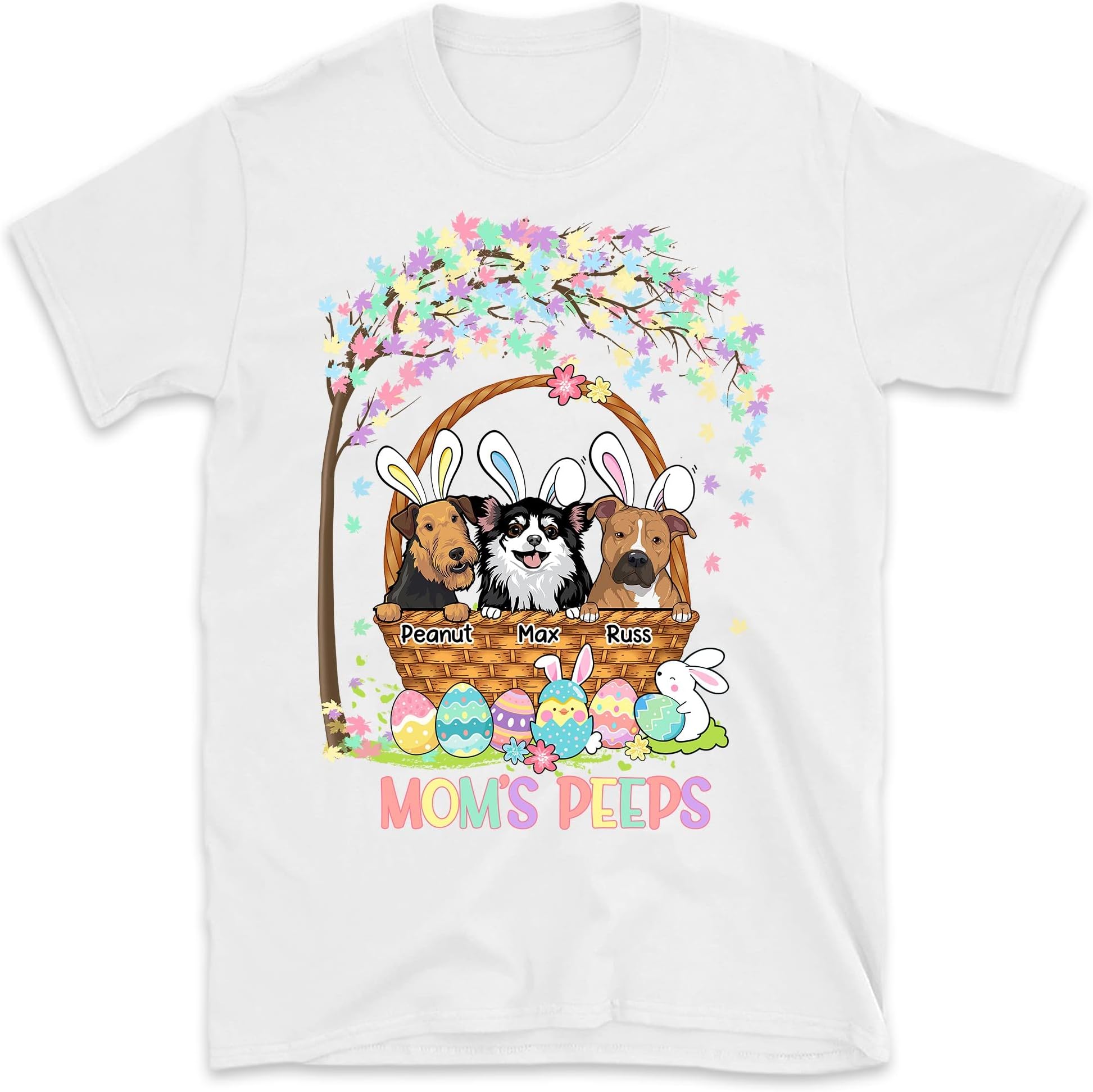 Custom Mom Shirt, Cute Easter Shirt, Personalized Shirt, Mama's Dogs Shirt, Dog Mom Gift, Shirts for Women Multicolored