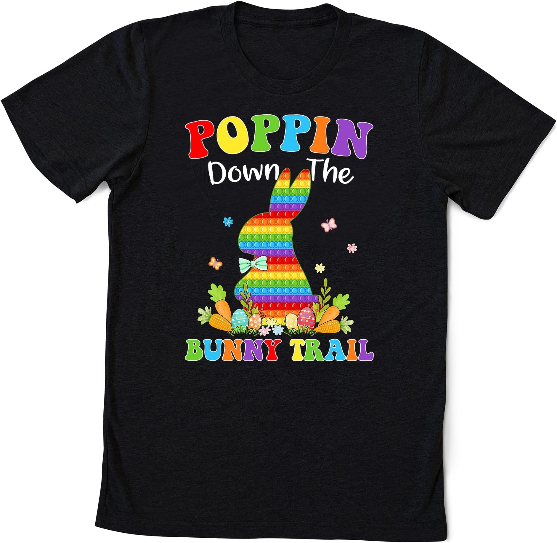 Happy Easter Day Poppin Down The Bunny Trail Bunny Easter T-Shirt, Matching Family Easter Day Shirt,Happy Easter Shirt Multicolored