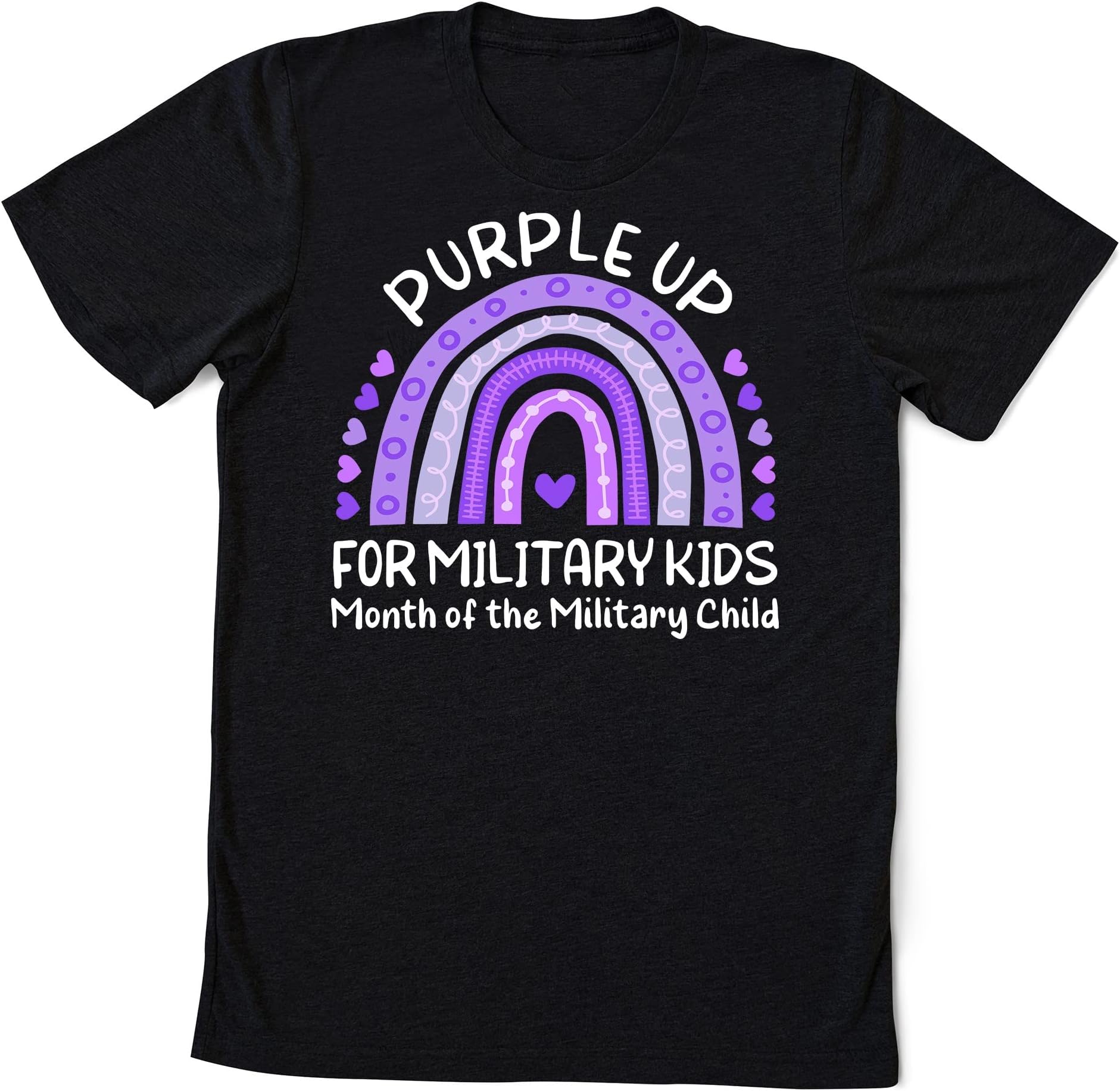 Military Kids Shirt, Purple Rainbow Military Child Shirt, Purple Up Shirt, Military Mom Appreciation Sweatshirt, Military Children Tee