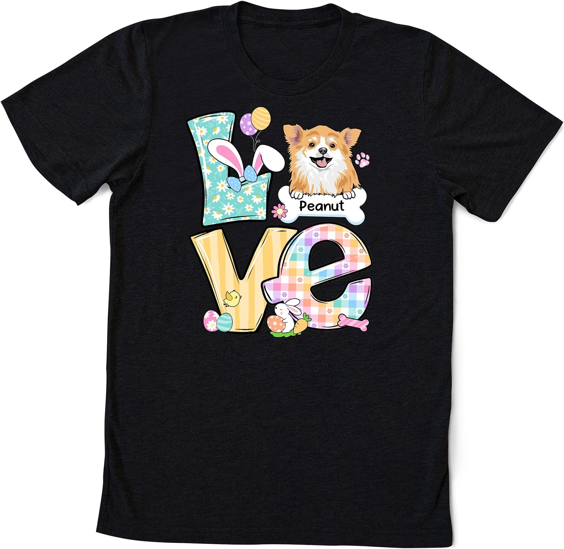 Personalized Easter Shirt, Custom Shirt, Cute Bunny Shirt, Shirts for Easter, Lovers Easter Shirt, Girls Easter Gift Multicolored