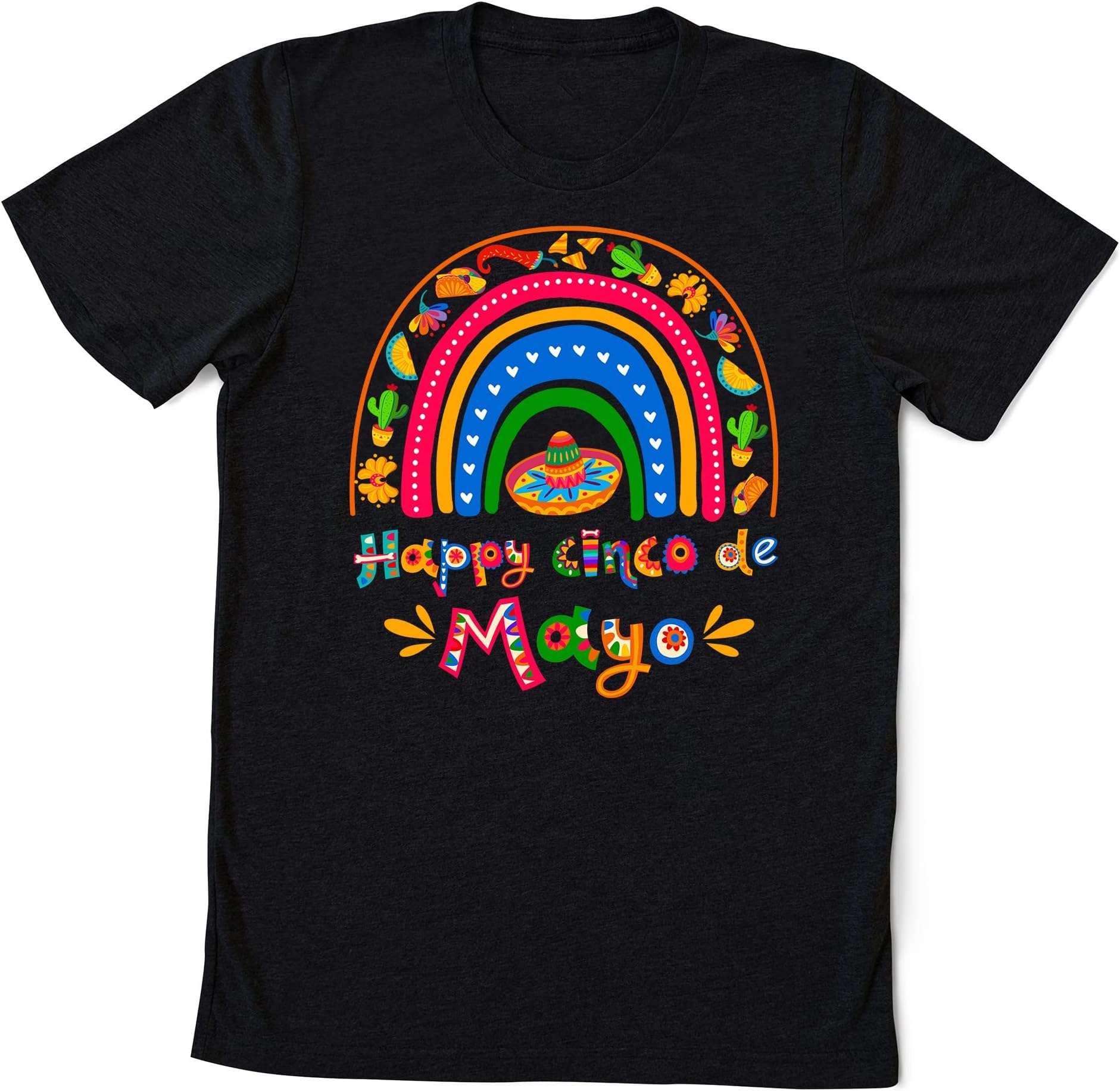 Happy Cinco De Mayo Cute Rainbow Mexican Fiesta Match Outfit T-Shirt, Cinco De Mayo Fiesta Surprise Camisa 5 De Mayo Viva Mexico T-Shirt