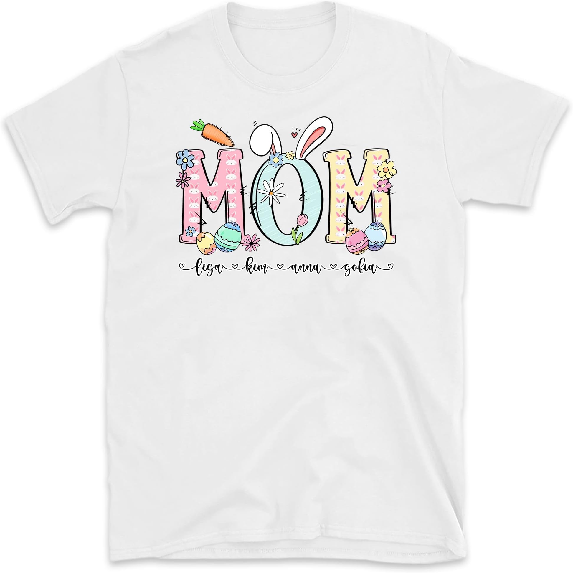 Easter Nana Shirt, Personalized Grandma Shirt, Easter Gift for Nana, Easter Shirt, Nana Shirt with Grandkids Name, Nana Easter Bunny Shirt Multicolored