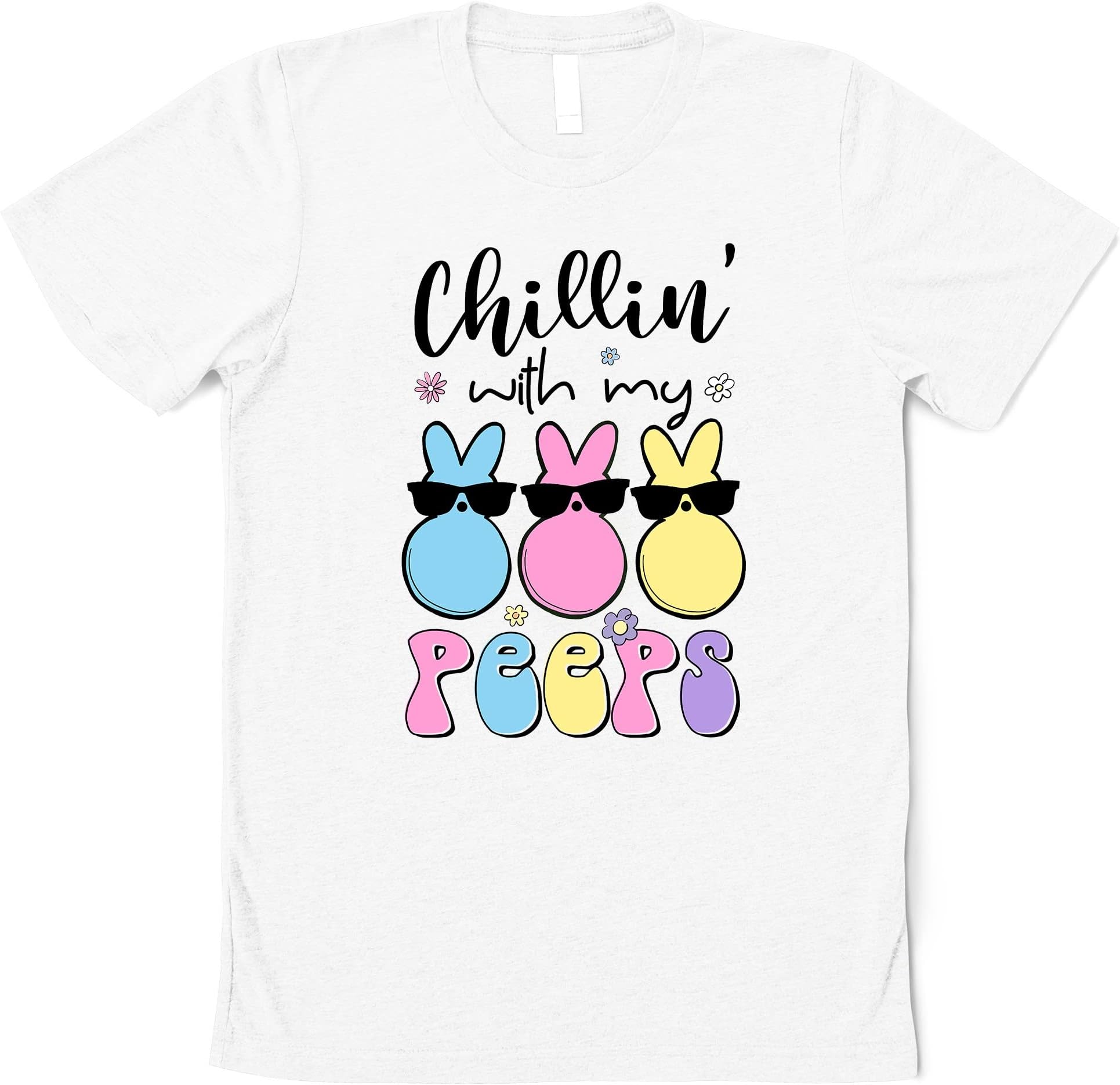 Chilling with My Peeps Shirt, Chilling with My Peeps Shirt, Cute Easter Shirt, Gift for Easter Day, Peeps Easter Shirt, Easter Family Shirt Multicolored