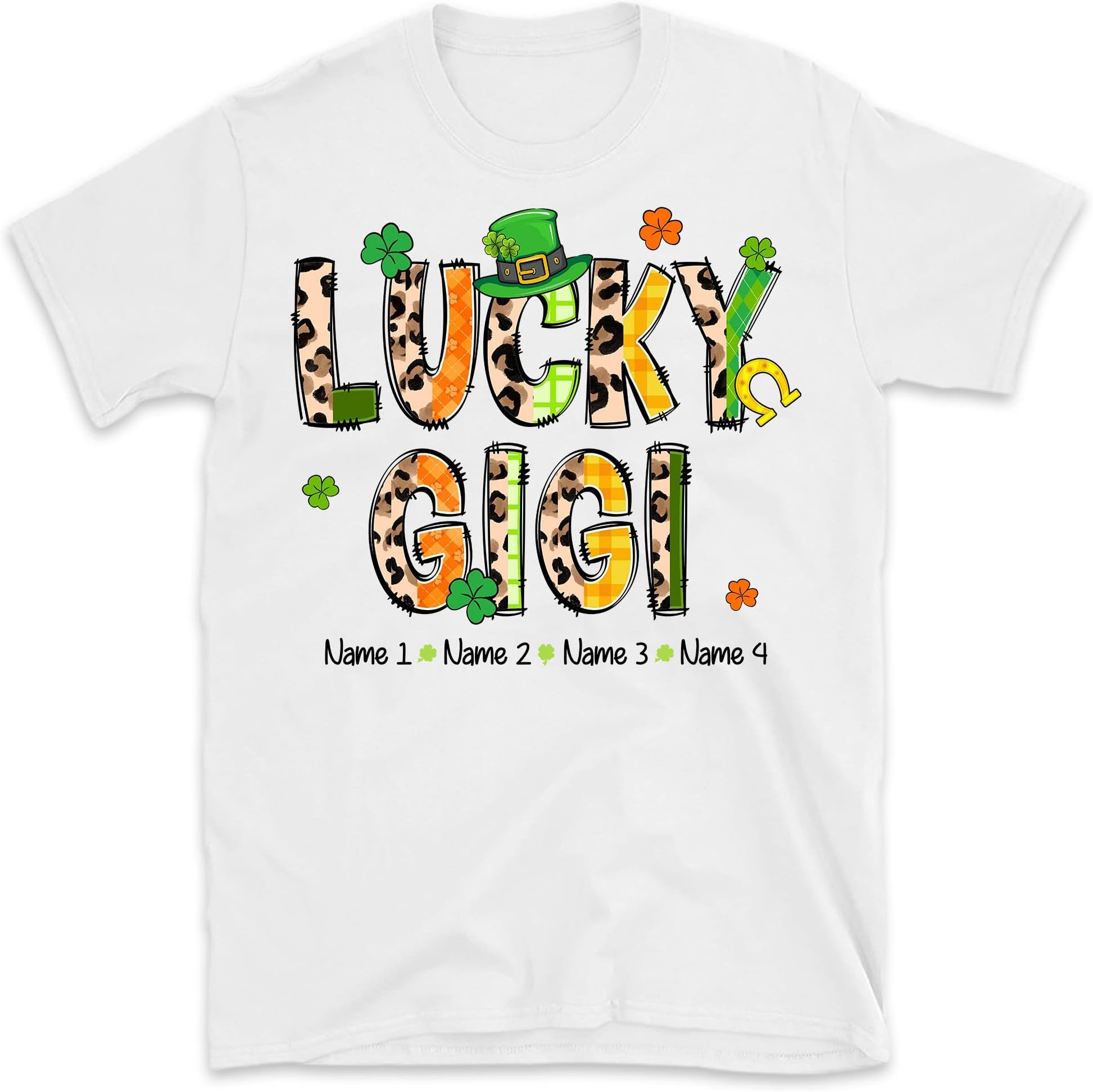 Custom Lucky Mimi Shirt, St. Patrick Day Grandma Shirt with Grandkids, Shamrock Nanny Shirt, Lucky Nana Shirt, Granny Patrick's Day Gifts