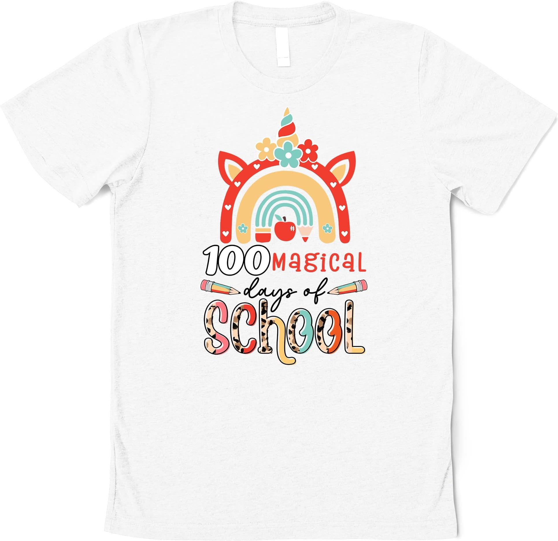 Happy 100th Day of School Unicorn 100 Magical Days Rainbow T-Shirt, 100 Day Shirt, 100th Day of School Celebration, Student Shirt School