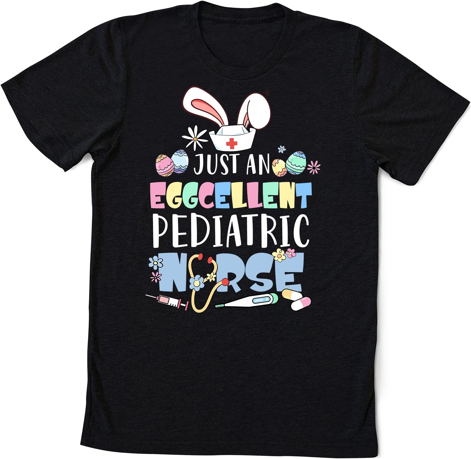 Nurse Life Shirt Nurse Mom Cute Nursing Easter Nurse Bunny Easter Day T-Shirt Custom Nurse Gift, Funny CNA LPN Nurse Shirt Multicolored