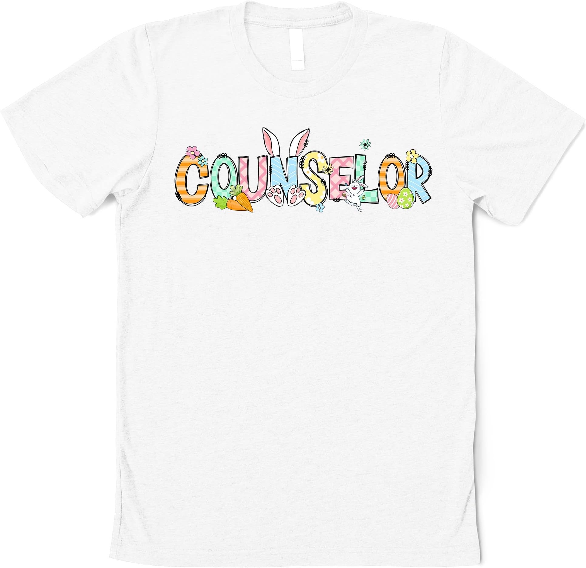 Easter Counselor Shirt, Counselor T Shirt, Teaching Tee, Counselor Assistant Shirt, Easter Shirts, Funny Cute Easter Counselor T-Shirt Multicolored