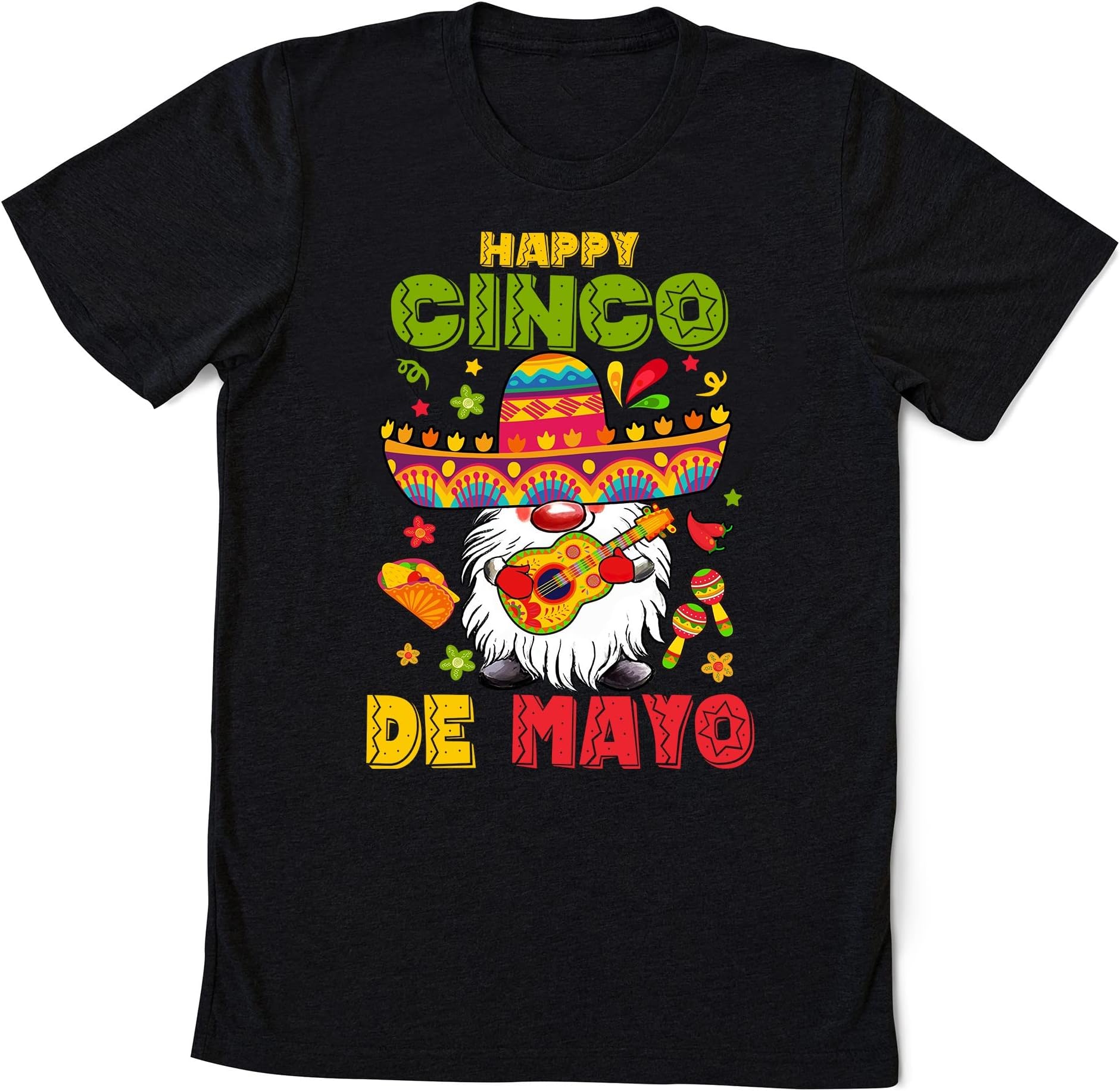 Happy Cinco De Mayo Mexican Gnome Cinco De Mayo T-Shirt, Happy Cinco De Mayo Shirt, Fiesta Party Shirt Multicolored