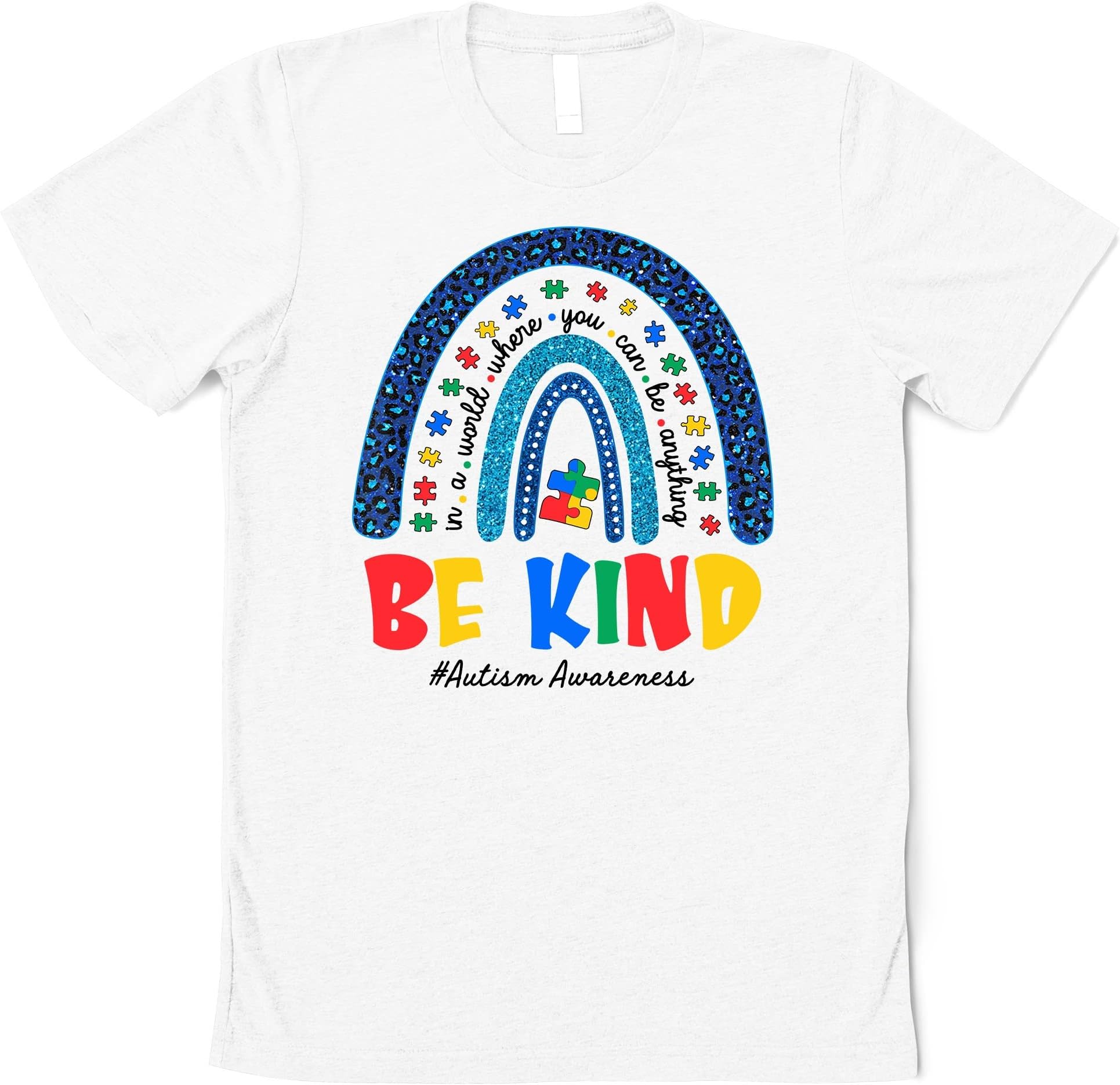 Be Kind Autism Awareness Leopard Rainbow Choose Kindness T-Shirt, Autism Shirt, Autism Support Family,Autism Shirt