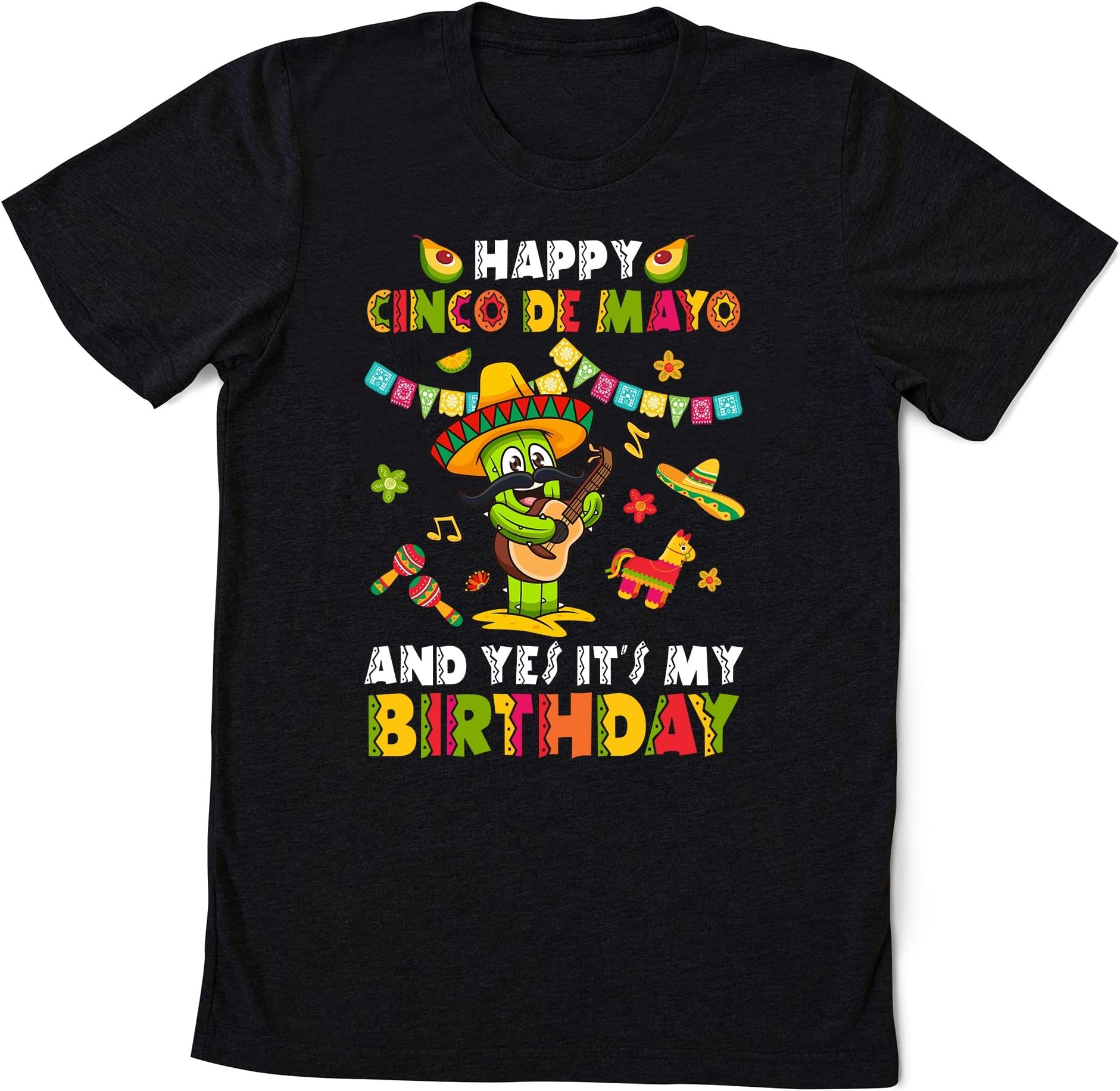 Cinco De Mayo Birthday Shirt- Taco Birthday Party Shirt- Adult Youth Bday Mexican Party Tee – Mens Ladies Vacation Shirt Multicolored
