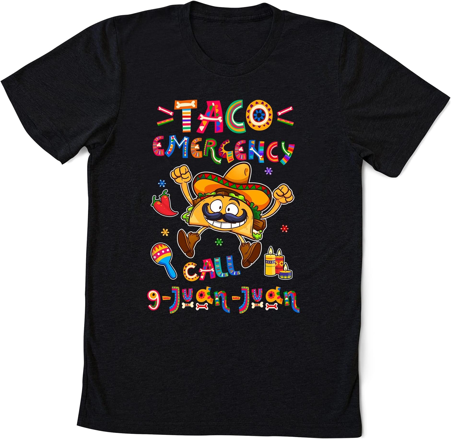 Funny Taco Shirt, Taco Emergency Call 9 Juan Juan, Taco Lover, Taco Gift, Taco Lover T-Shirt Multicolored
