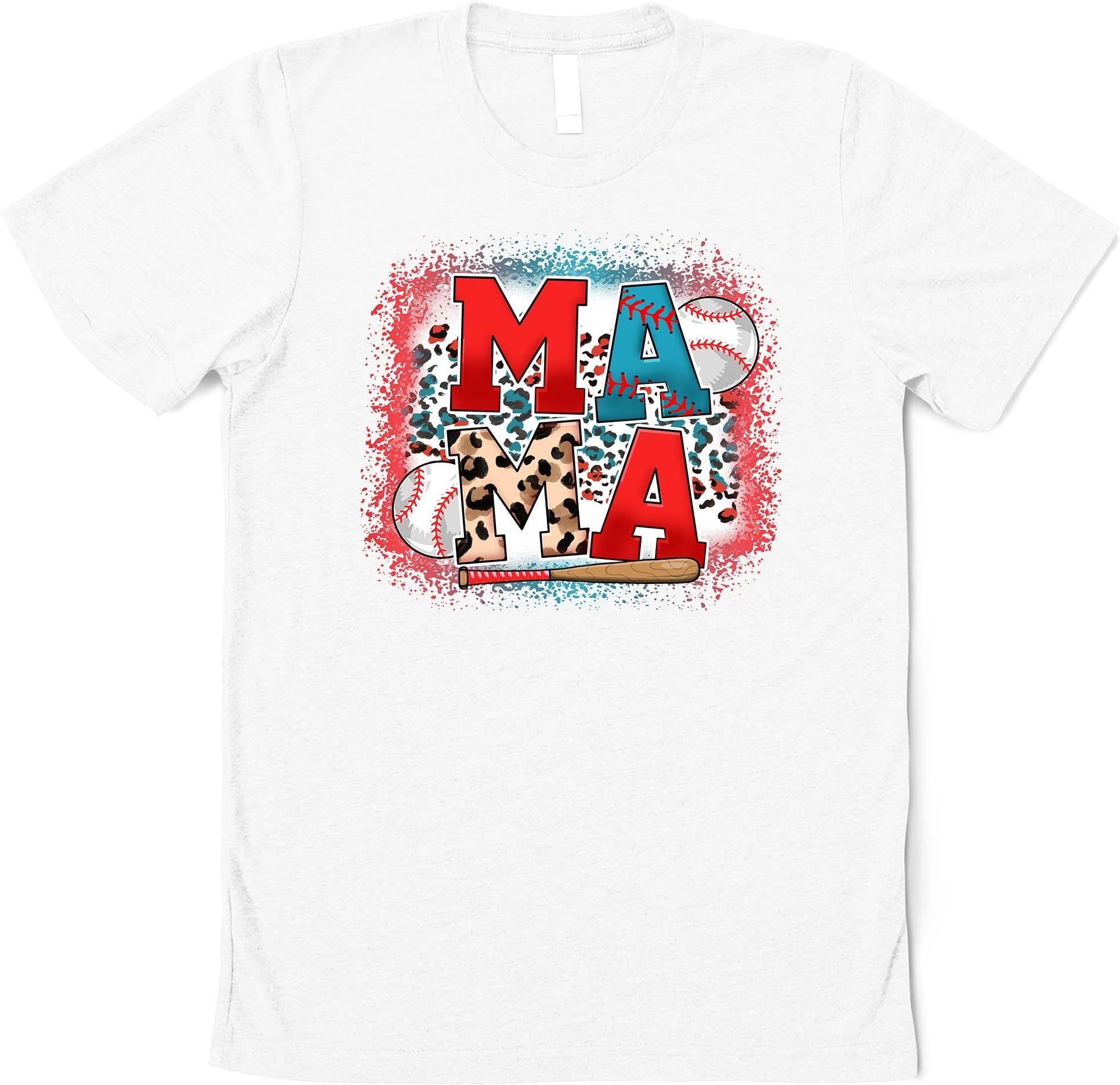 Baseball Shirt, Baseball T-Shirt, Baseball Shirt for Women, Sports Mom Shirt, Baseball Mom Shirt, Cheetah Print Shirt Multicolored