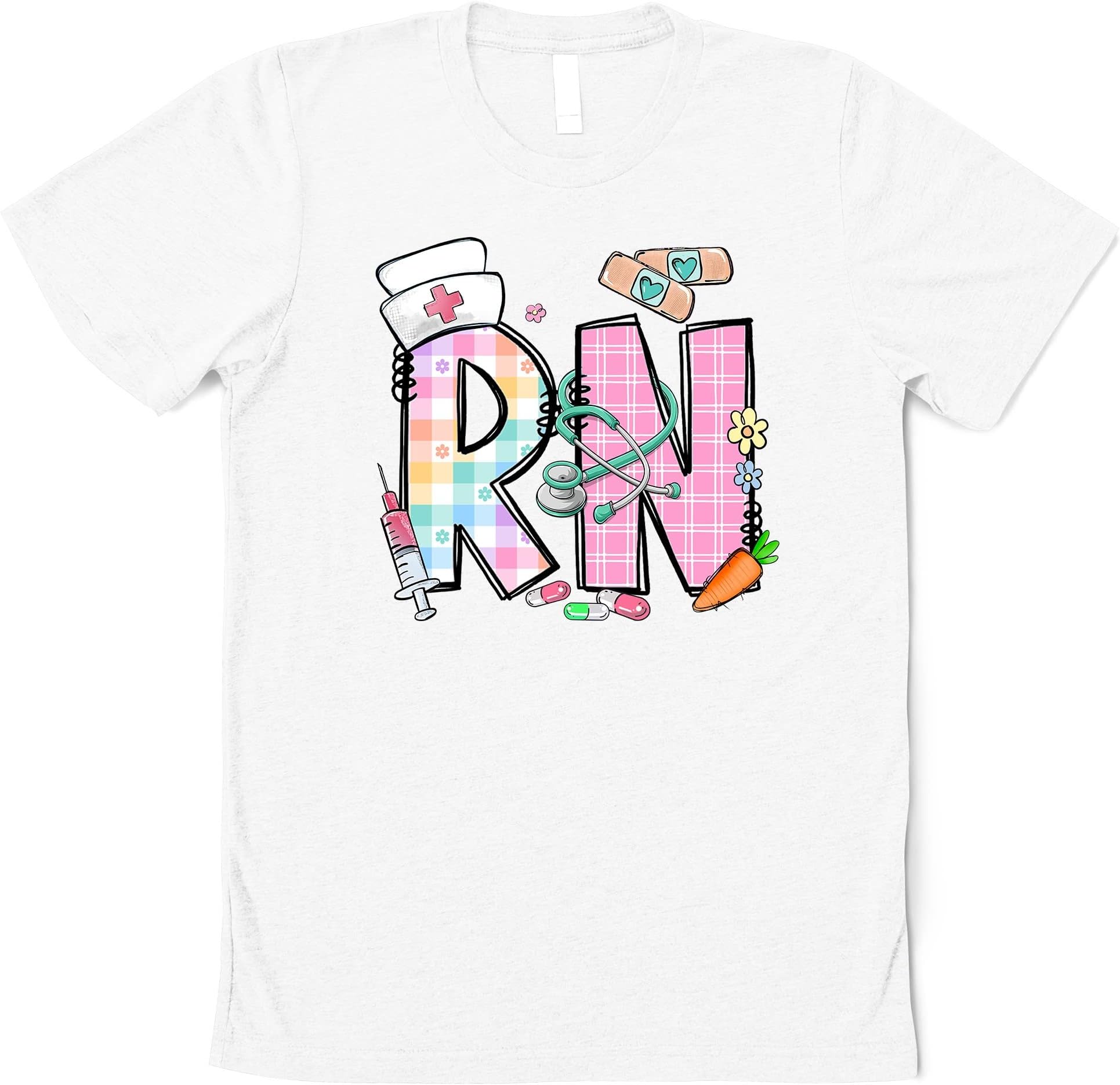 Easter Day RN Shirt, RN Shirt for Easter Day, Shirt for RN, Easter Nurse Shirt, Nurse Shirts, Easter Day Stethoscope Shirt Multicolored