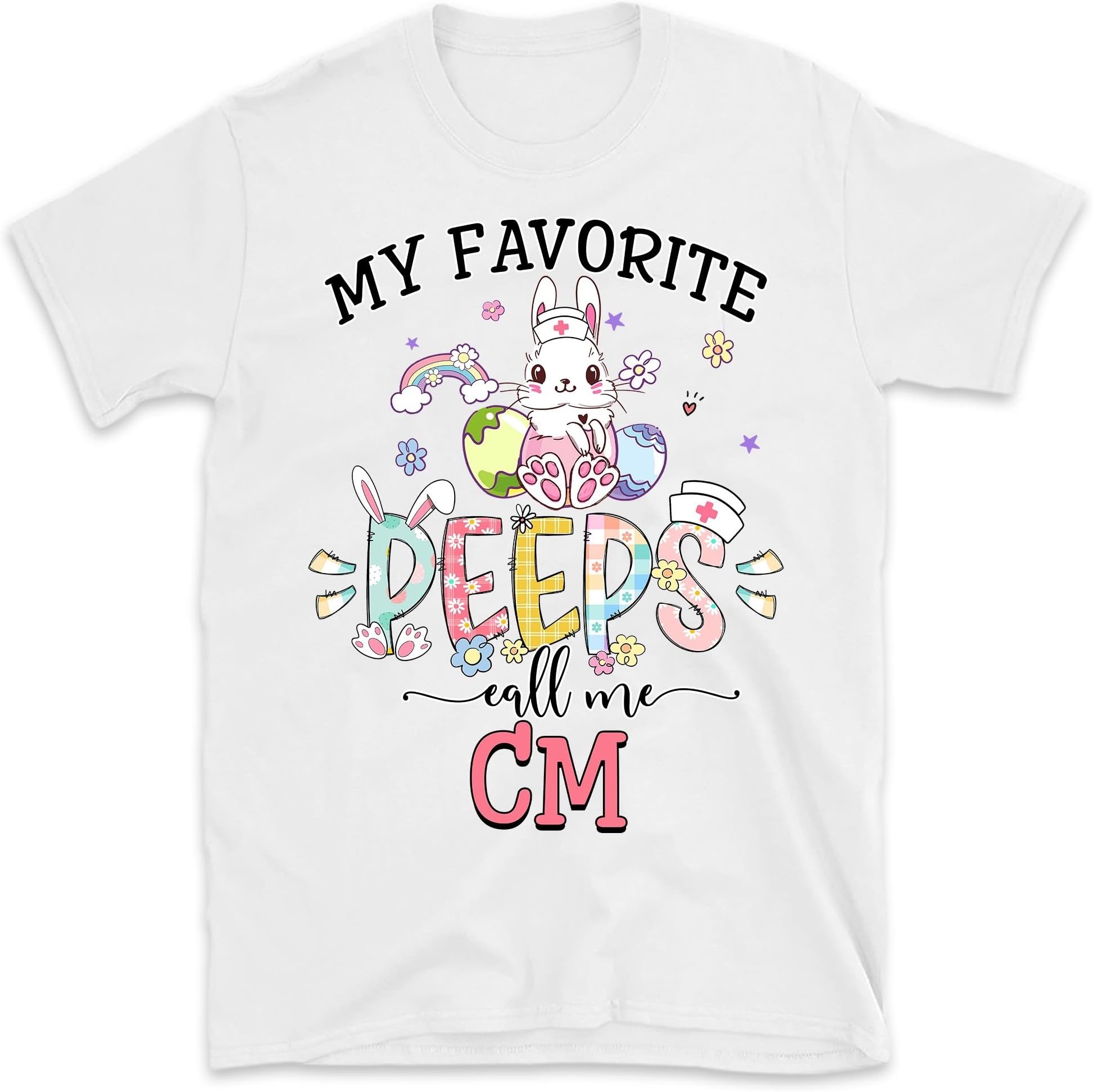 I Am Hoppy to Be A Nurse Gnome Easter Shirt, Funny Easter Nurse Shirt, Nursing School T Shirt, Custom Nurse Gift, Funny CNA LPN Nurse Shirt Multicolored
