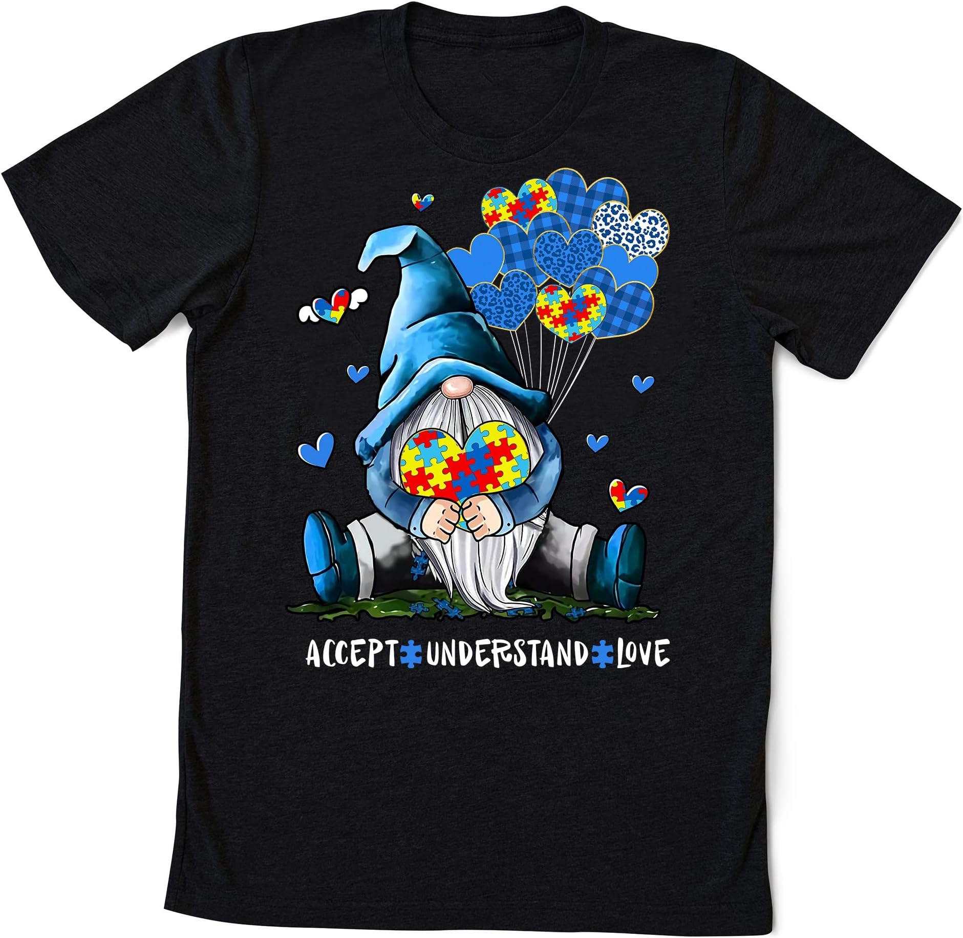 Accept Understand Love Autism Awareness Gnome Day T-Shirt, Autism Toddler Shirt, Autism Support Family,Autism Shirt Multicolored