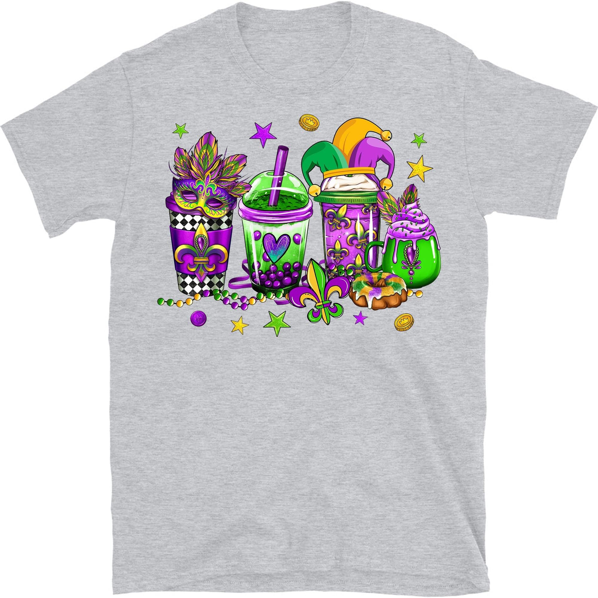 Mardi Gras Coffee Cups Shirt, Mardi Gras Shirt, Coffee Cups Shirt, Mardi Gras Coffee Shirt