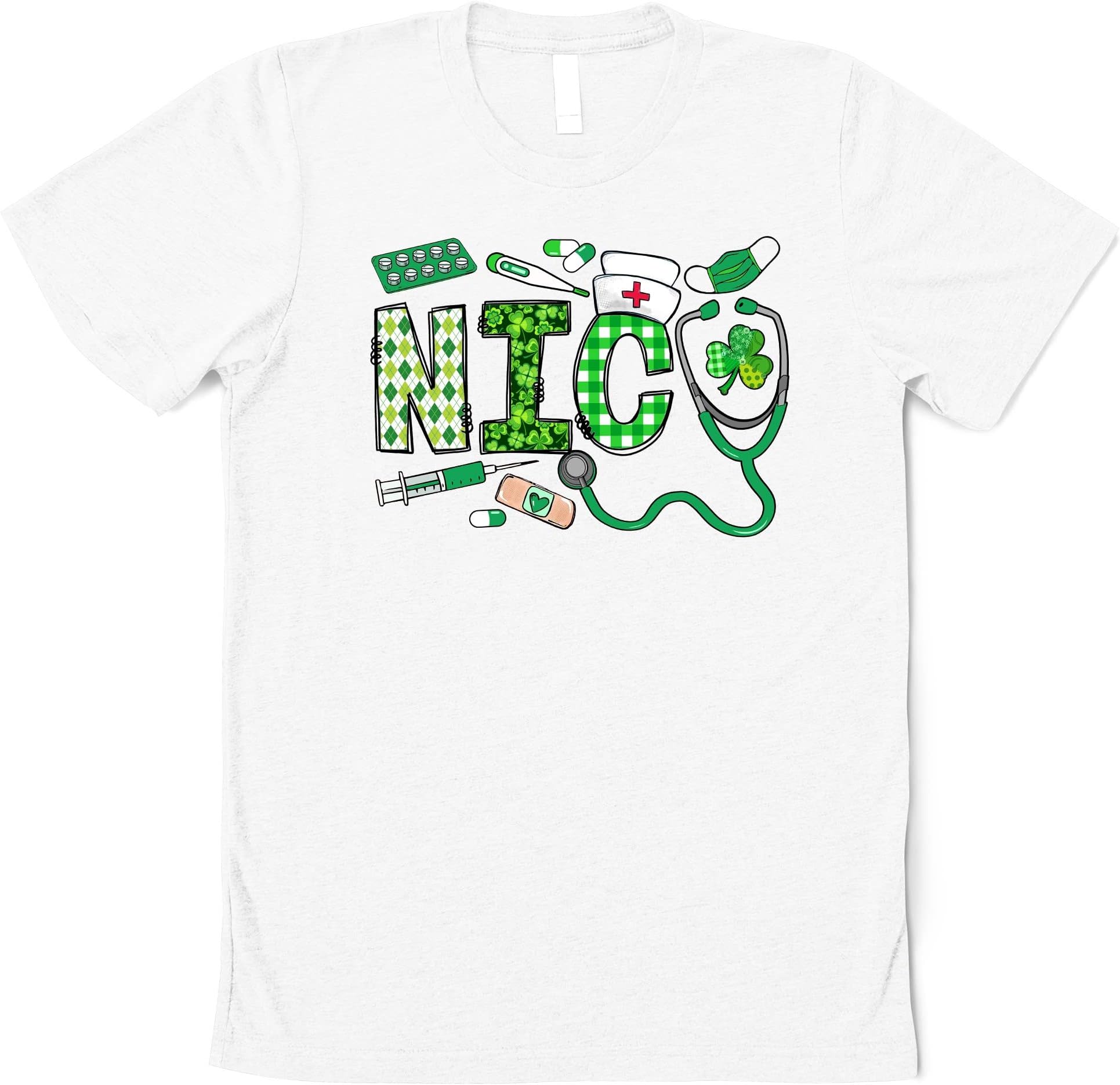 NICU Nurse St. Patrick's Day Shirt, Stethoscope NICU Nurse Shirt, Shamrock Neonatal Intensive Care Unit Nurse Lucky Shirt, NICU Irish Shirt
