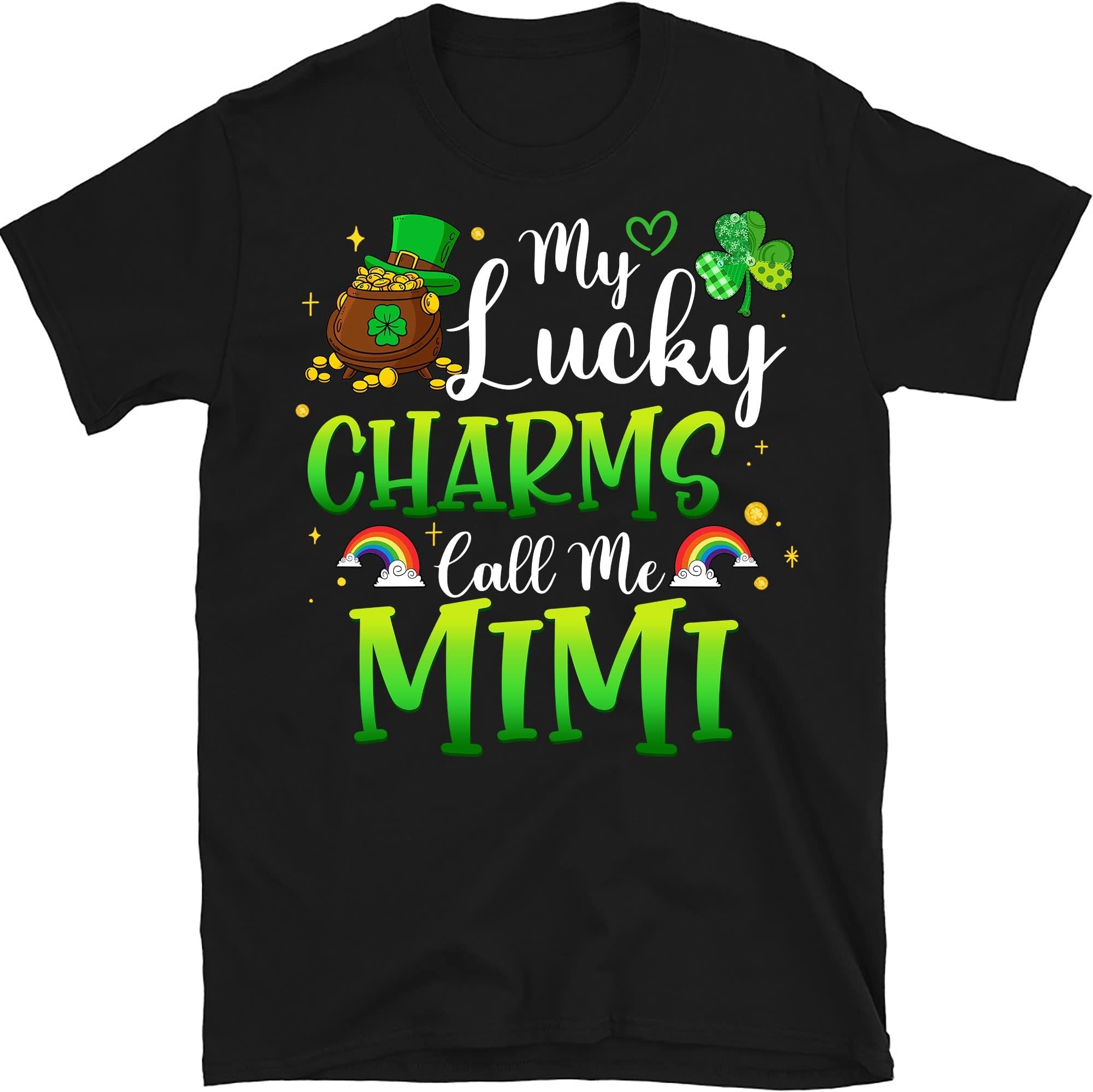 My Lucky Charms Call Me Grandma St Patricks Day Grandma Gift T-Shirt, Grandma Shirt, Nana Gift Multicolored