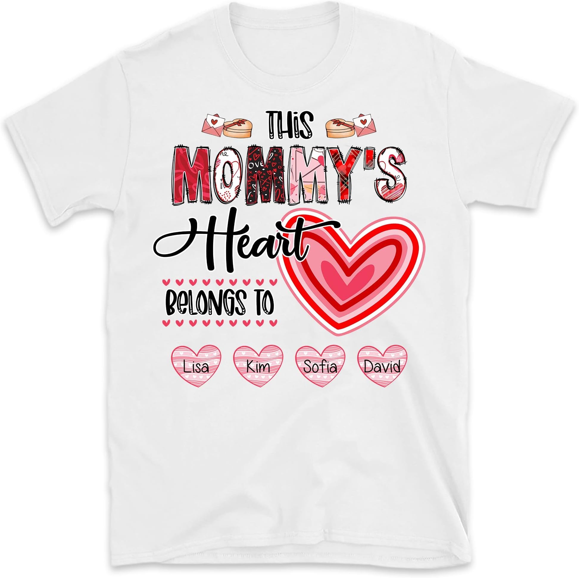 Personalized This Grandma's Hearts Belongs to Shirt, Custom Grandma with Grandkids Name, Valentines Shirt for Grandma, Gift for Grandma Multicolored