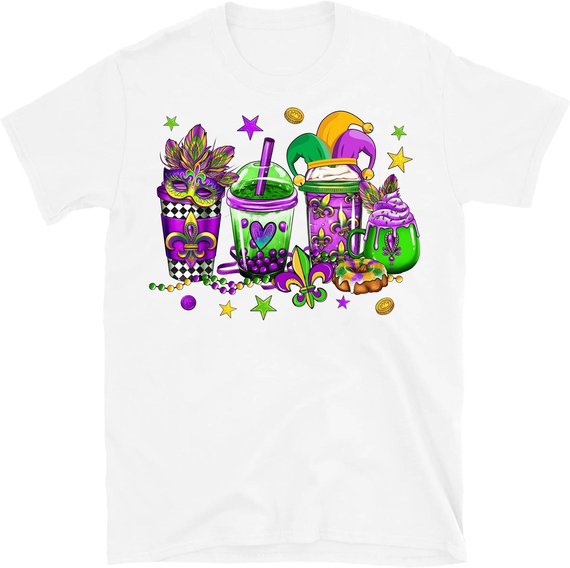Mardi Gras Coffee Cups Shirt, Mardi Gras Shirt, Coffee Cups Shirt, Mardi Gras Coffee Shirt
